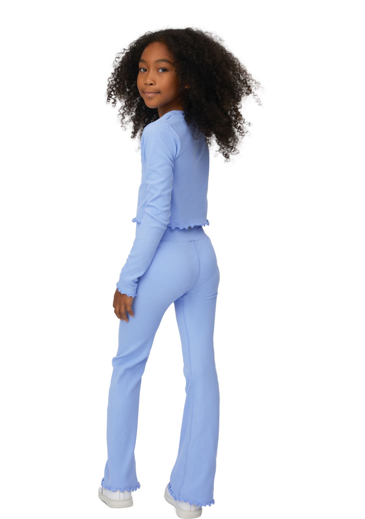 Girls 7-16 Ribbed Crew Neck and Pants Set
