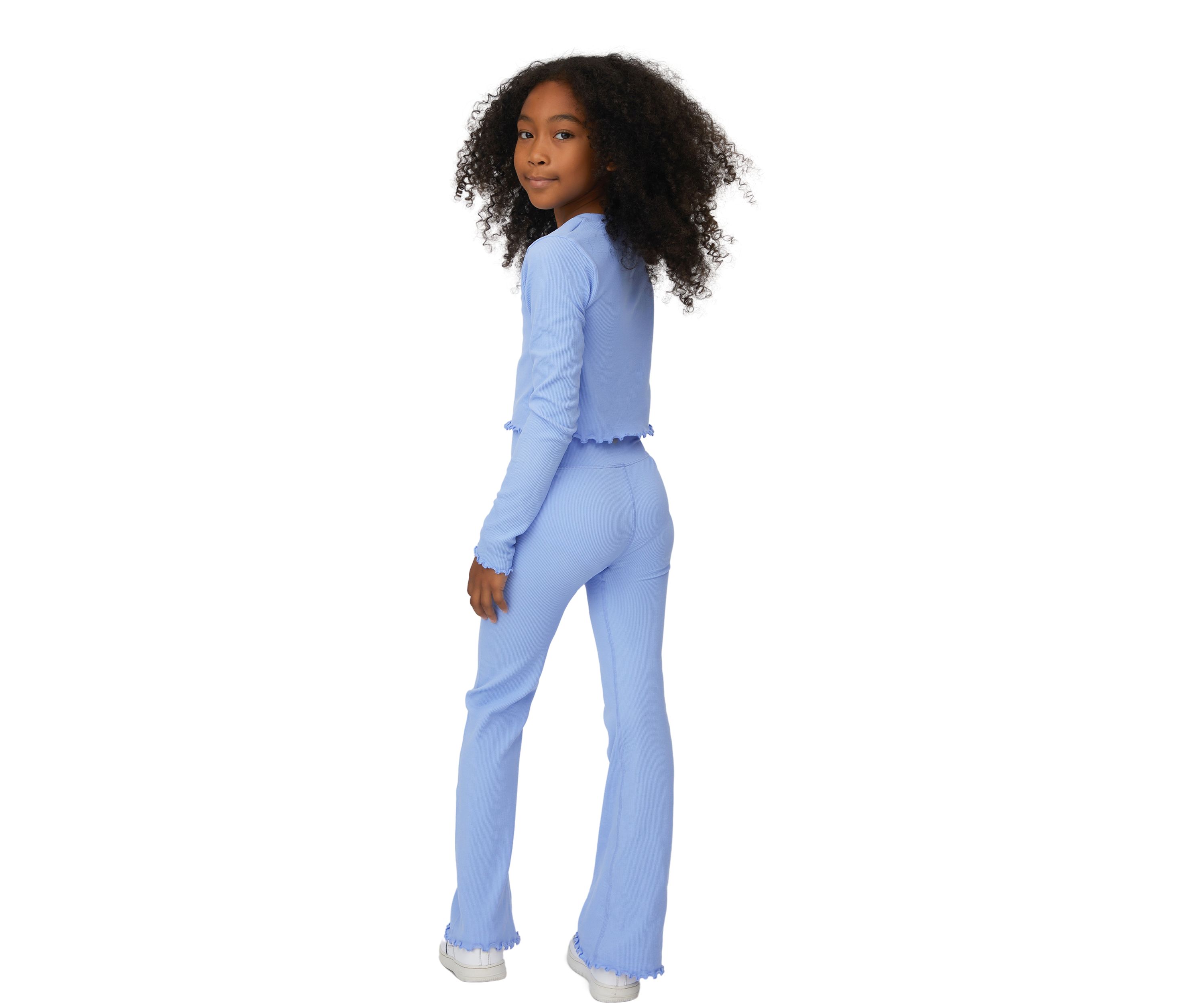 Girls 7-16 Ribbed Crew Neck and Pants Set