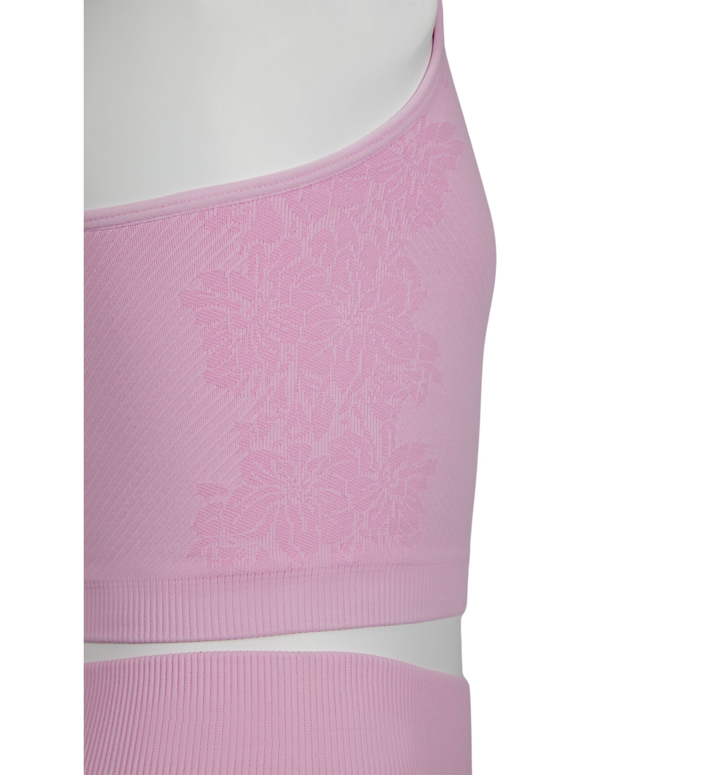 Girls 7-16 Ribbed Seamless Scoop Neck Top and Floral Jacquard Legging Set