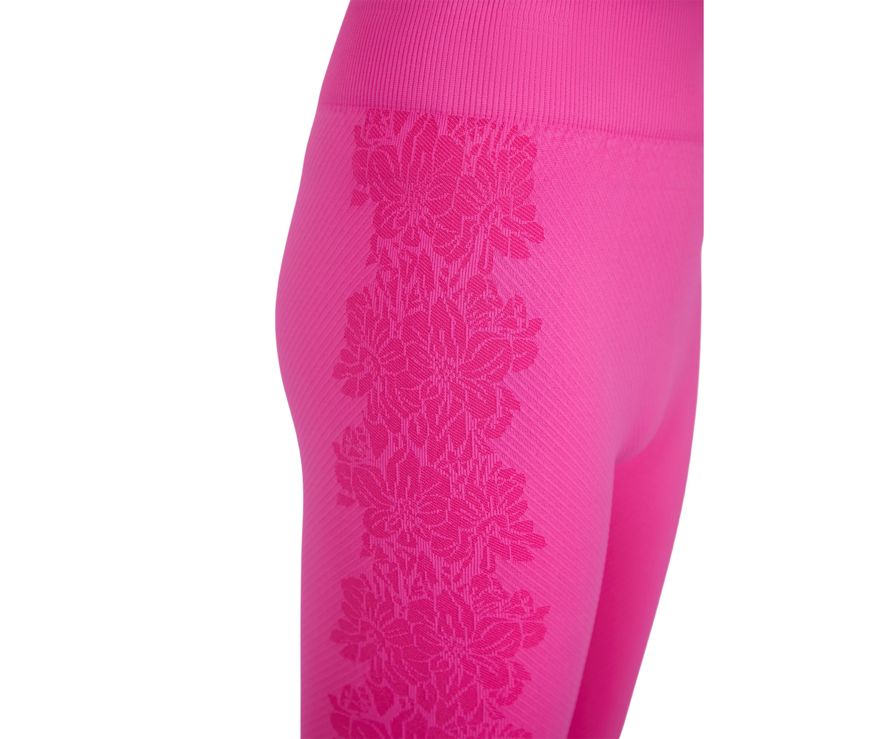 Girls 7-16 Ribbed Seamless V-Neck Top and Floral Jacquard Leggings Set