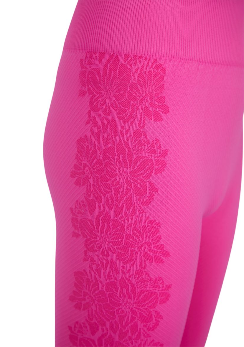 Girls 7-16 Ribbed Seamless V-Neck Top and Floral Jacquard Leggings Set