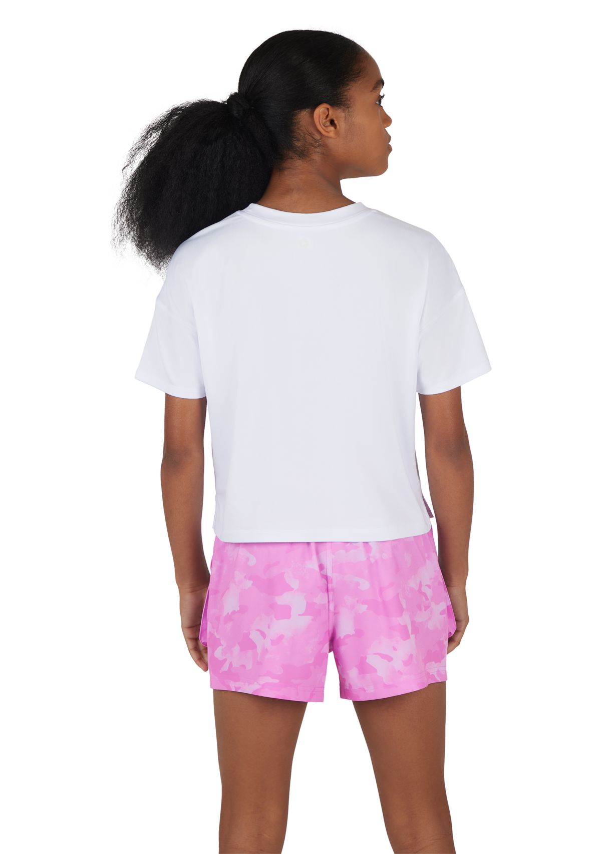 Girls 7-16 Boxy Cropped T-Shirt with Woven Cargo Shorts Set