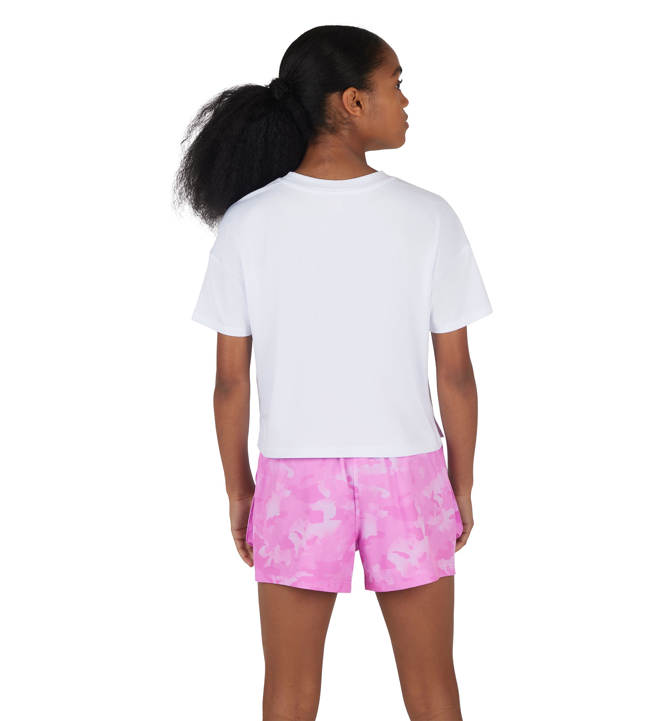 Girls 7-16 Boxy Cropped T-Shirt with Woven Cargo Shorts Set