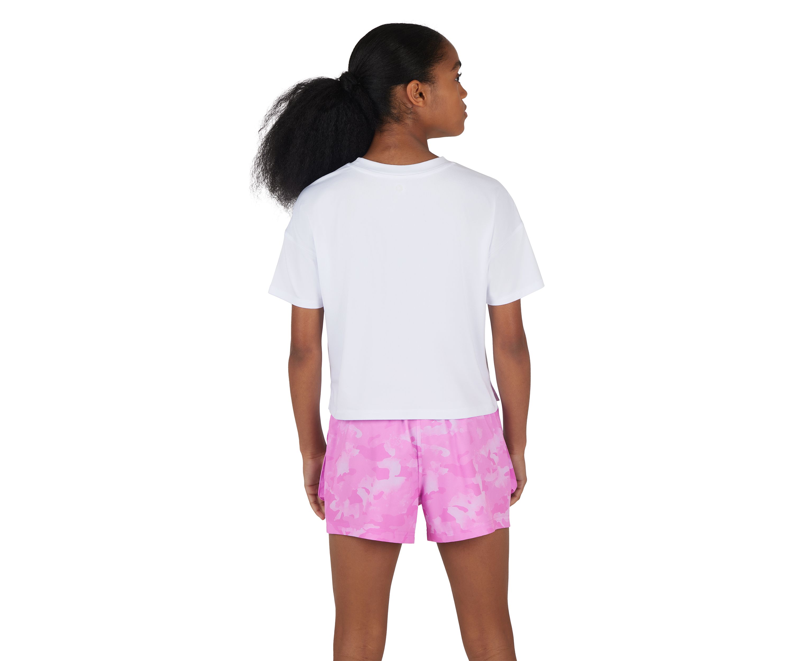 Girls 7-16 Boxy Cropped T-Shirt with Woven Cargo Shorts Set