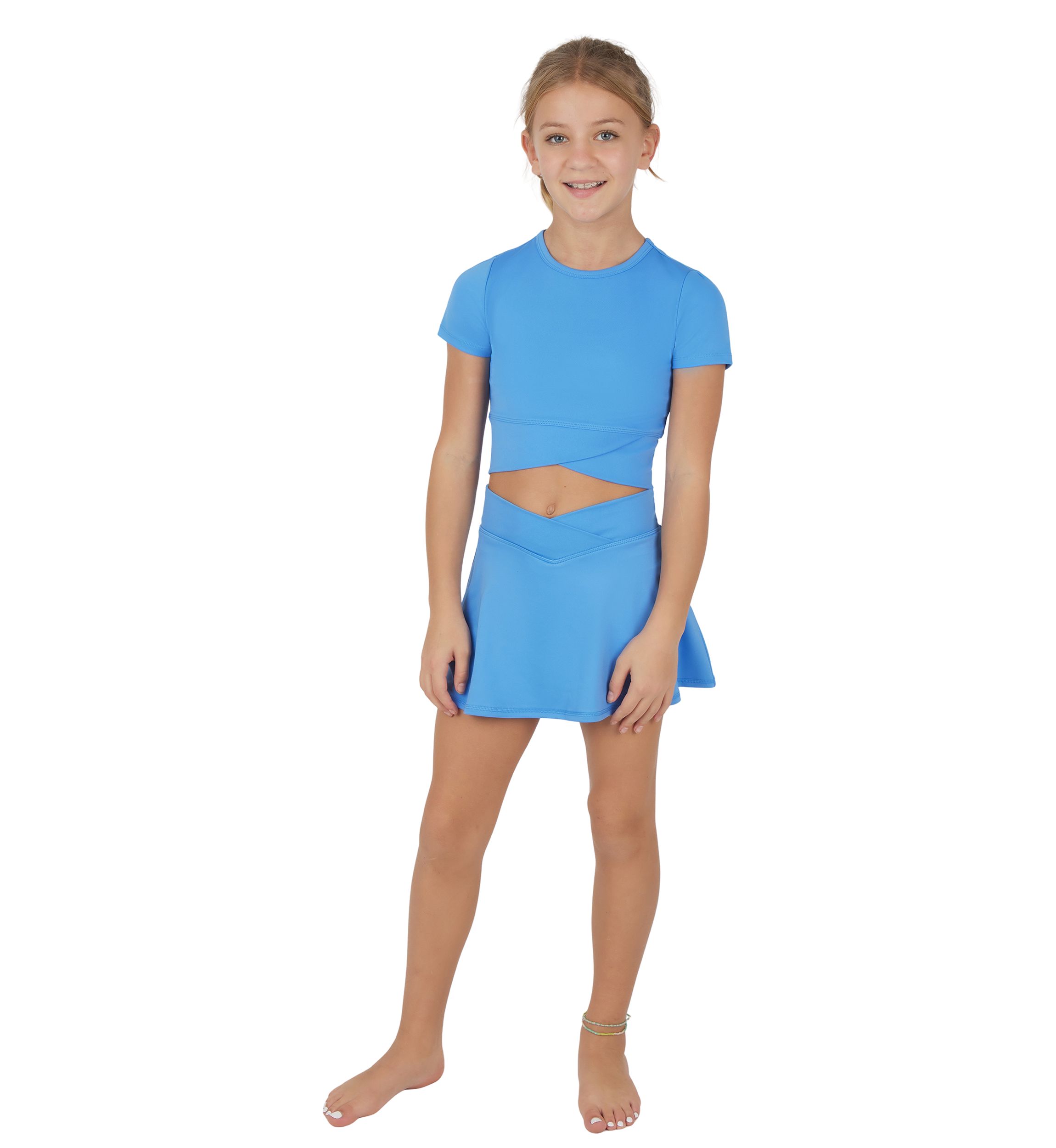 Girls 7-16 Maisie Top and Crossover Skort Set