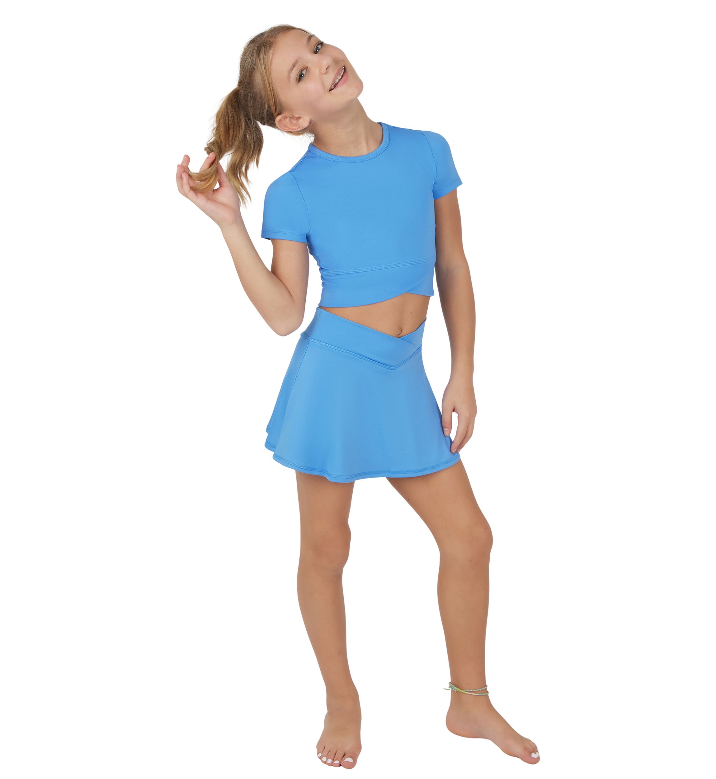 Girls 7-16 Maisie Top and Crossover Skort Set