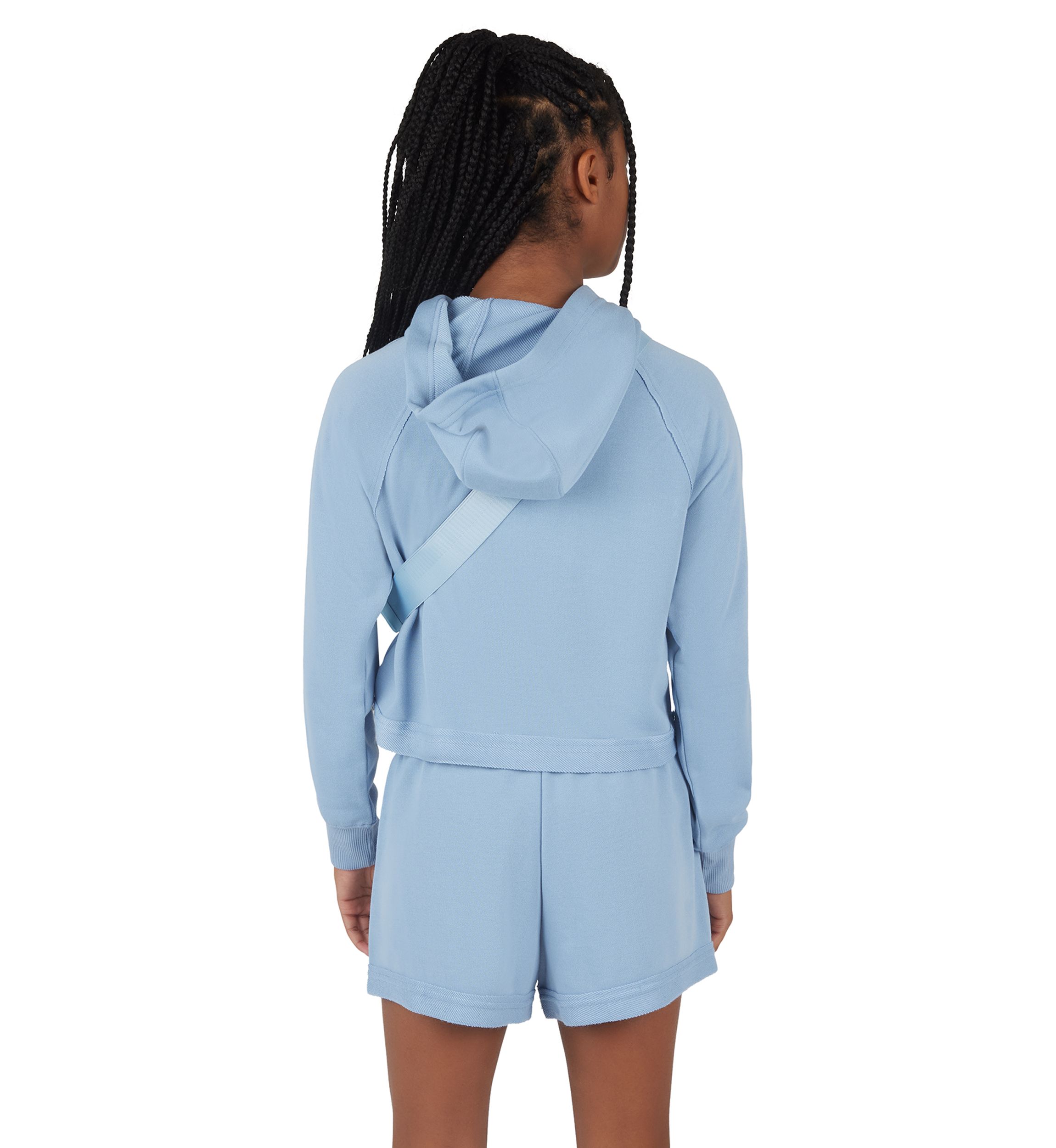 Girls 7-16 French Terery Hoodie and Shorts Set with Bag