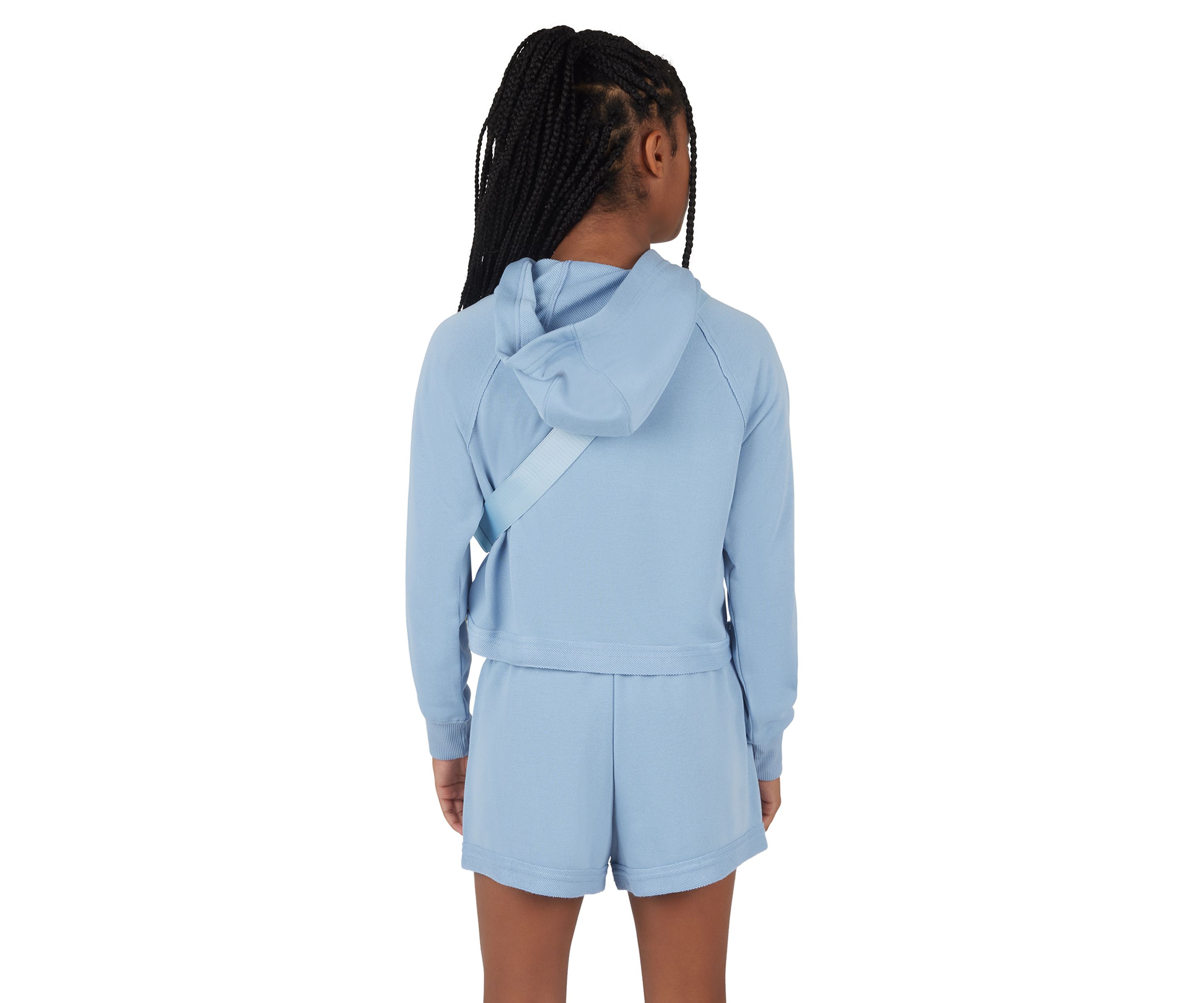 Girls 7-16 French Terery Hoodie and Shorts Set with Bag