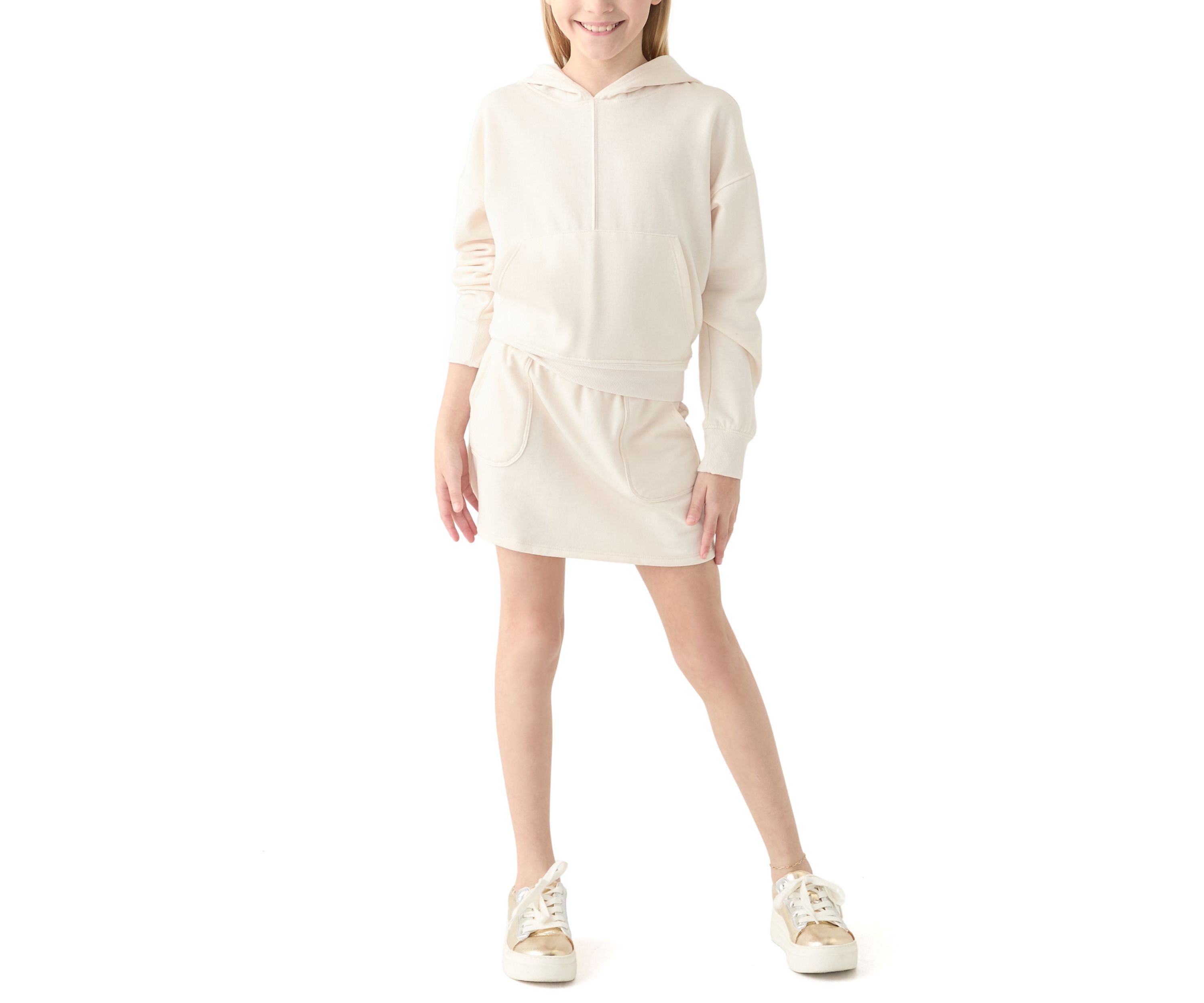 Girls 7-16 Hoodie and Cargo Skort Set 
