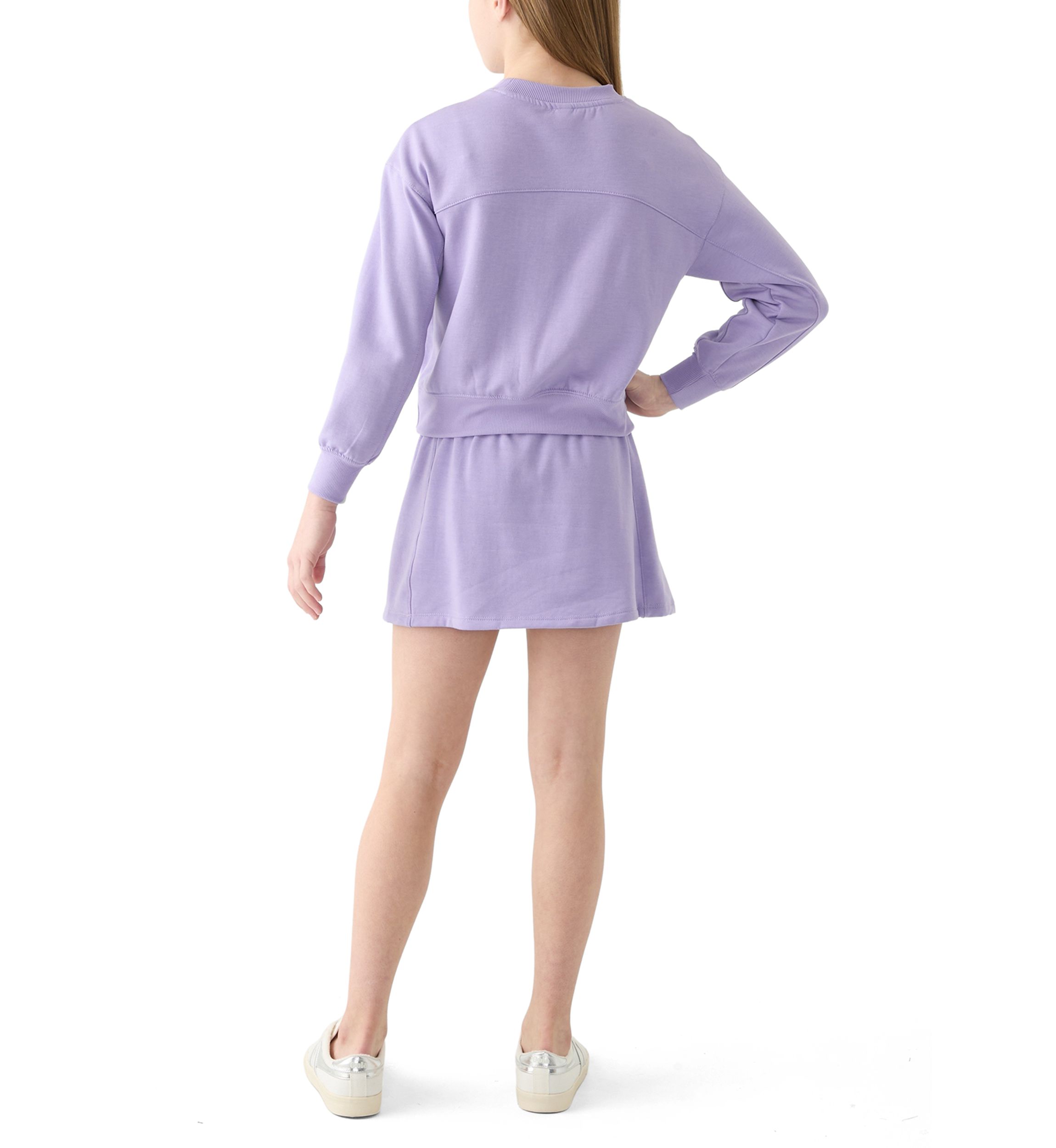 Girls 7-16 Crew Neck Sweatshirt and Cargo Skort Set