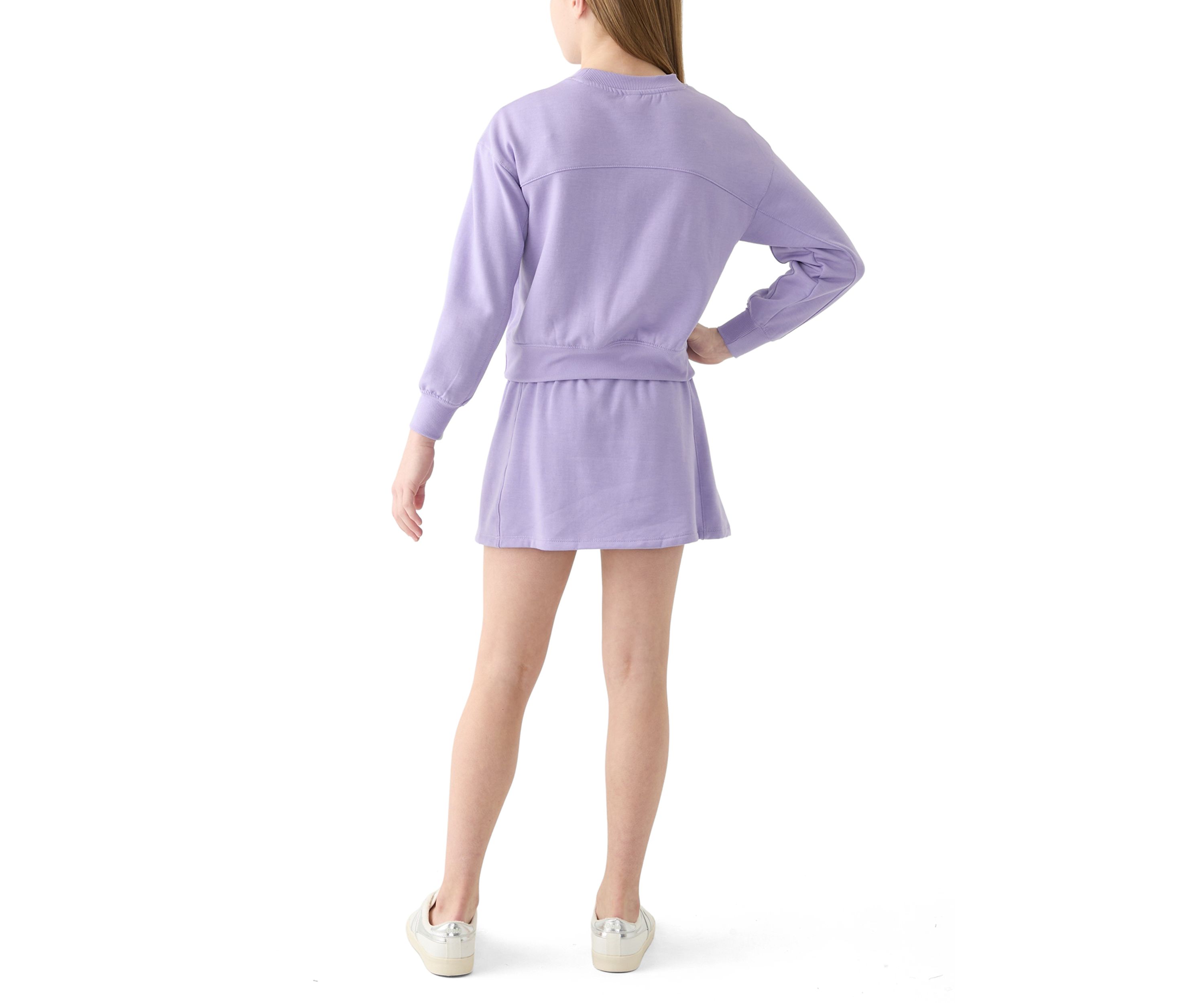 Girls 7-16 Crew Neck Sweatshirt and Cargo Skort Set