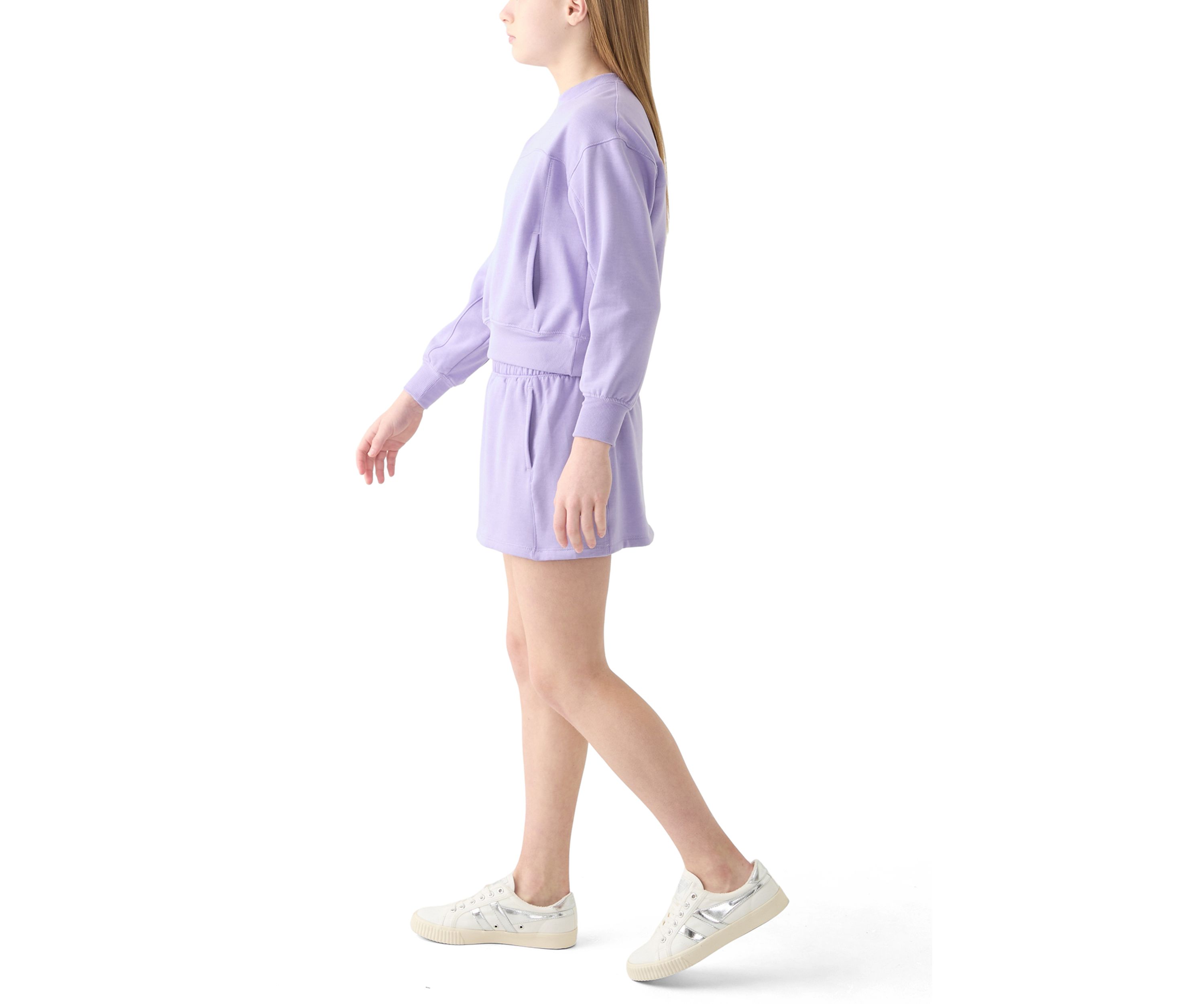 Girls 7-16 Crew Neck Sweatshirt and Cargo Skort Set