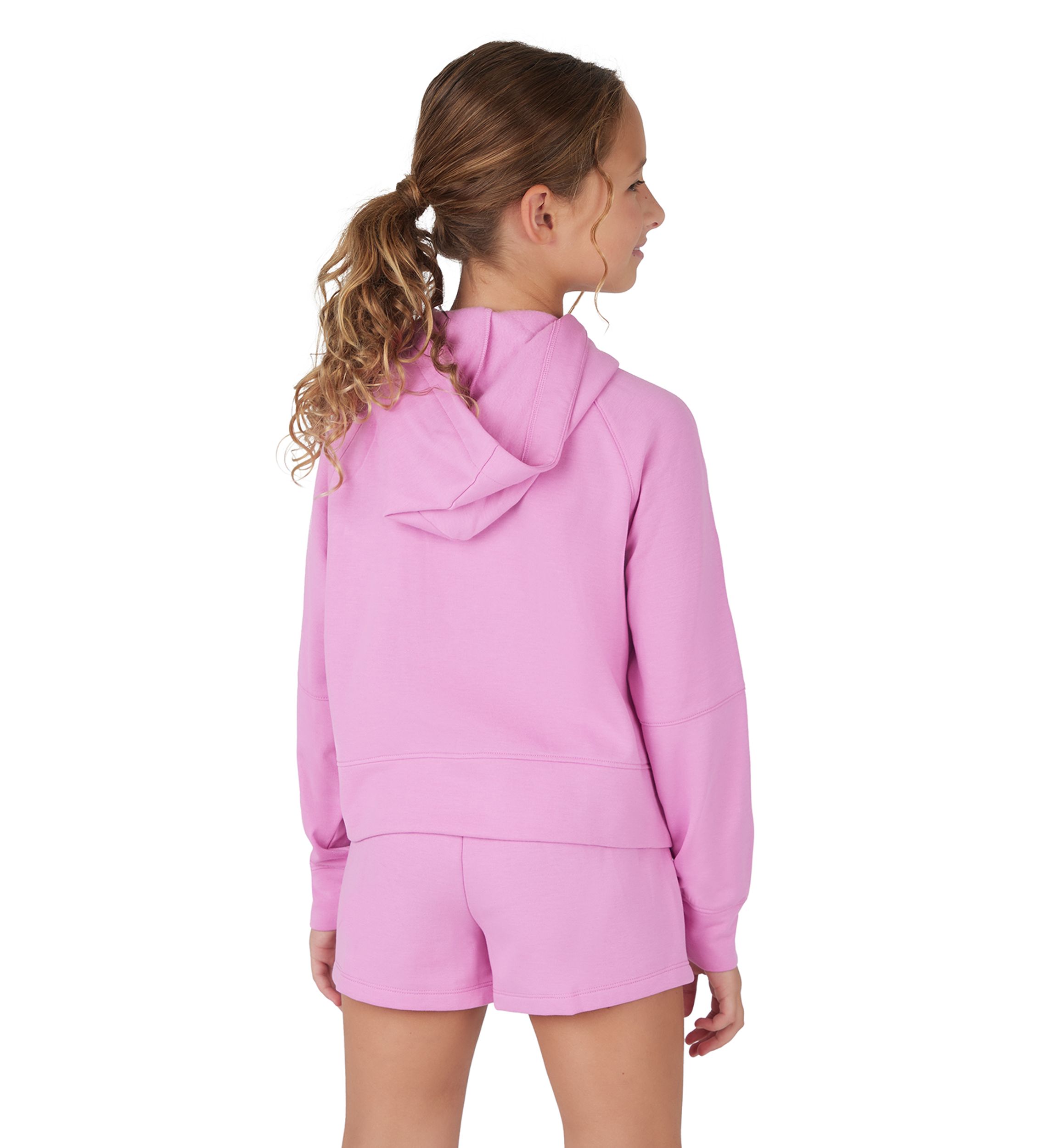 Girls 7-16 Terry Brushed Embark 1/2 Zip Hoodie and Shorts Set