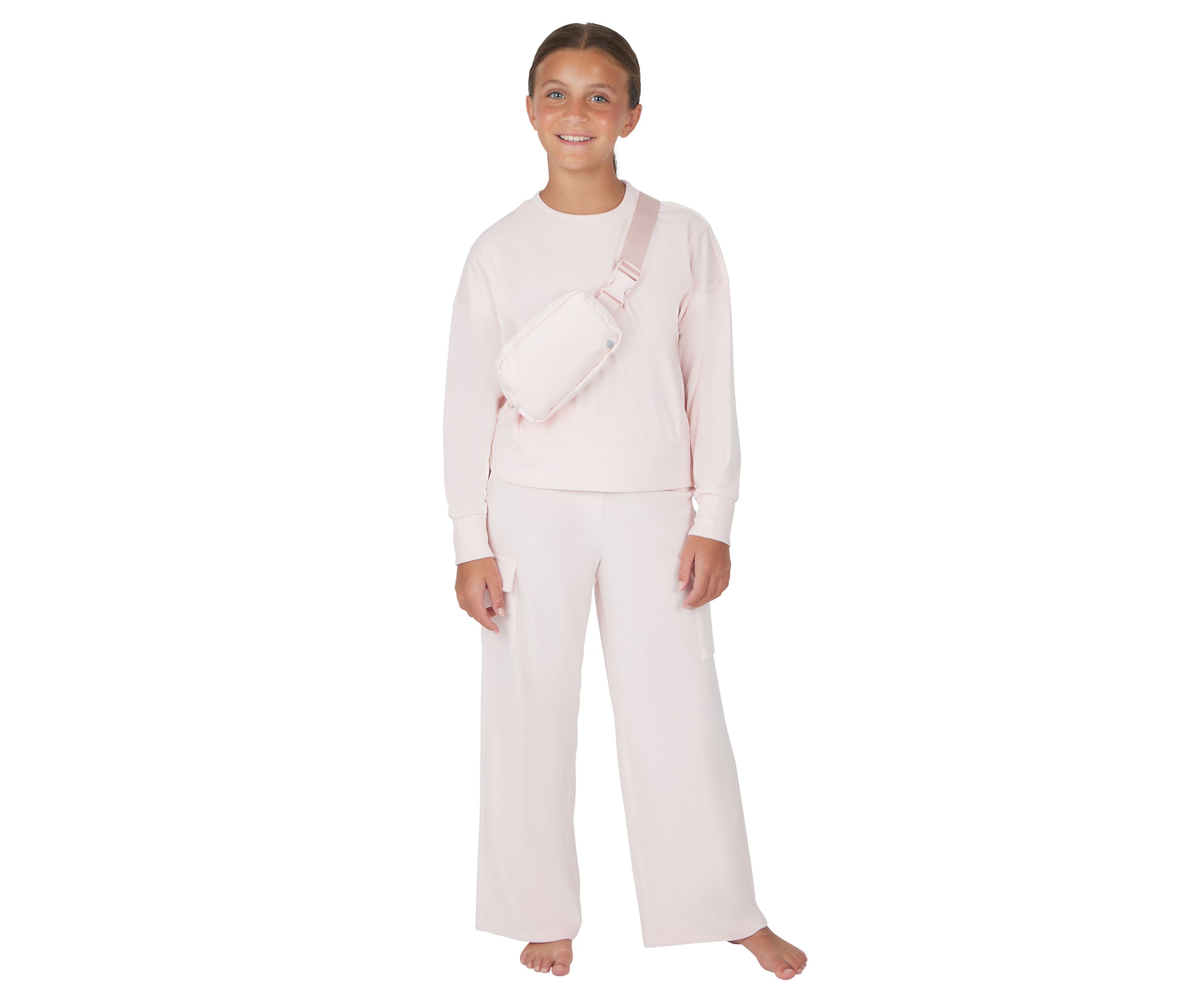Girls 7-16 Velour Zip Front Jacket and Joggers Set with Bag