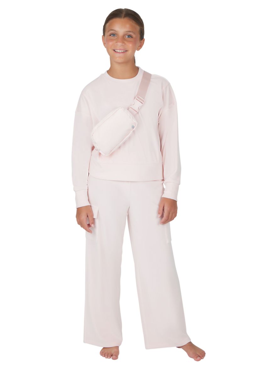 Girls 7-16 Velour Zip Front Jacket and Joggers Set with Bag