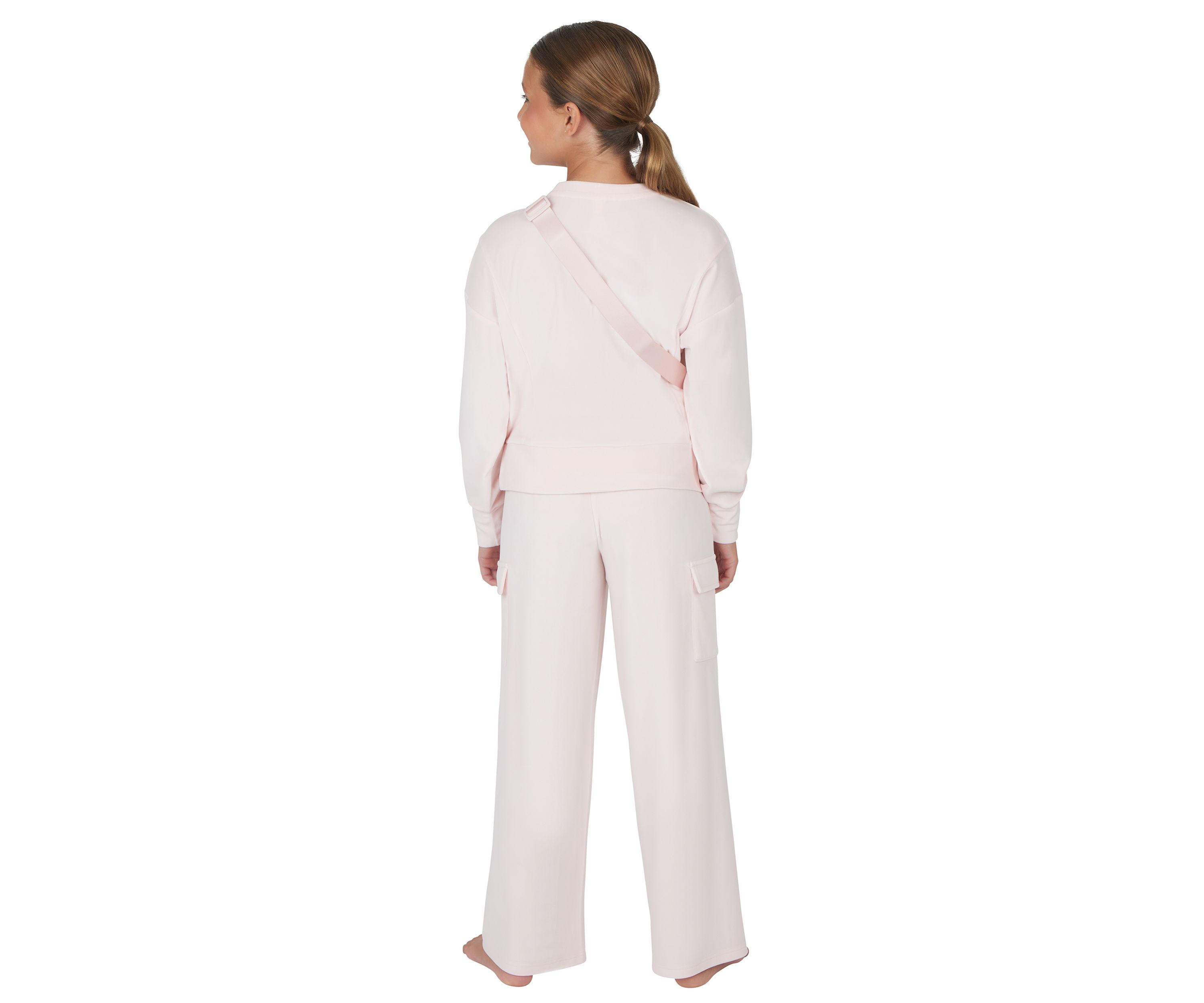 Girls 7-16 Velour Zip Front Jacket and Joggers Set with Bag