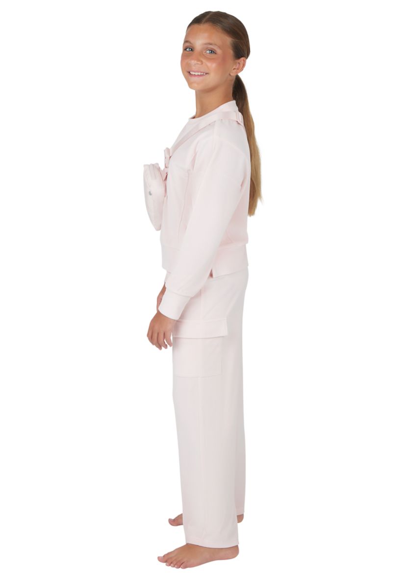 Girls 7-16 Velour Zip Front Jacket and Joggers Set with Bag