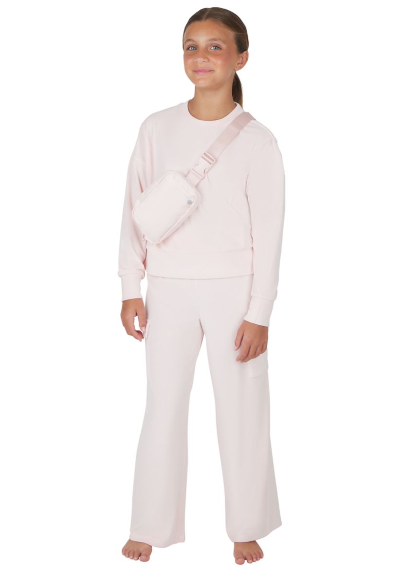 Girls 7-16 Velour Zip Front Jacket and Joggers Set with Bag