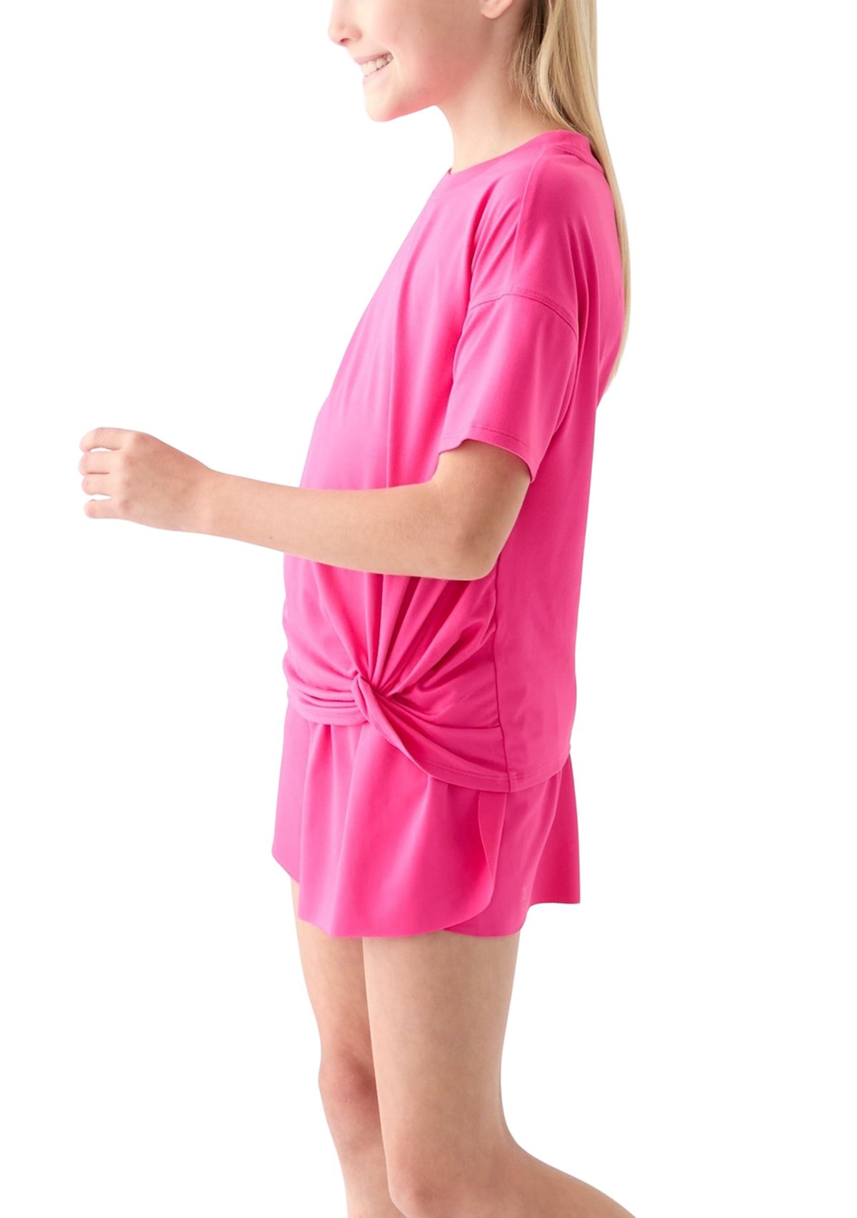 Girls 7-16 Super Soft Twist Top, Shorts, and Bag Set 