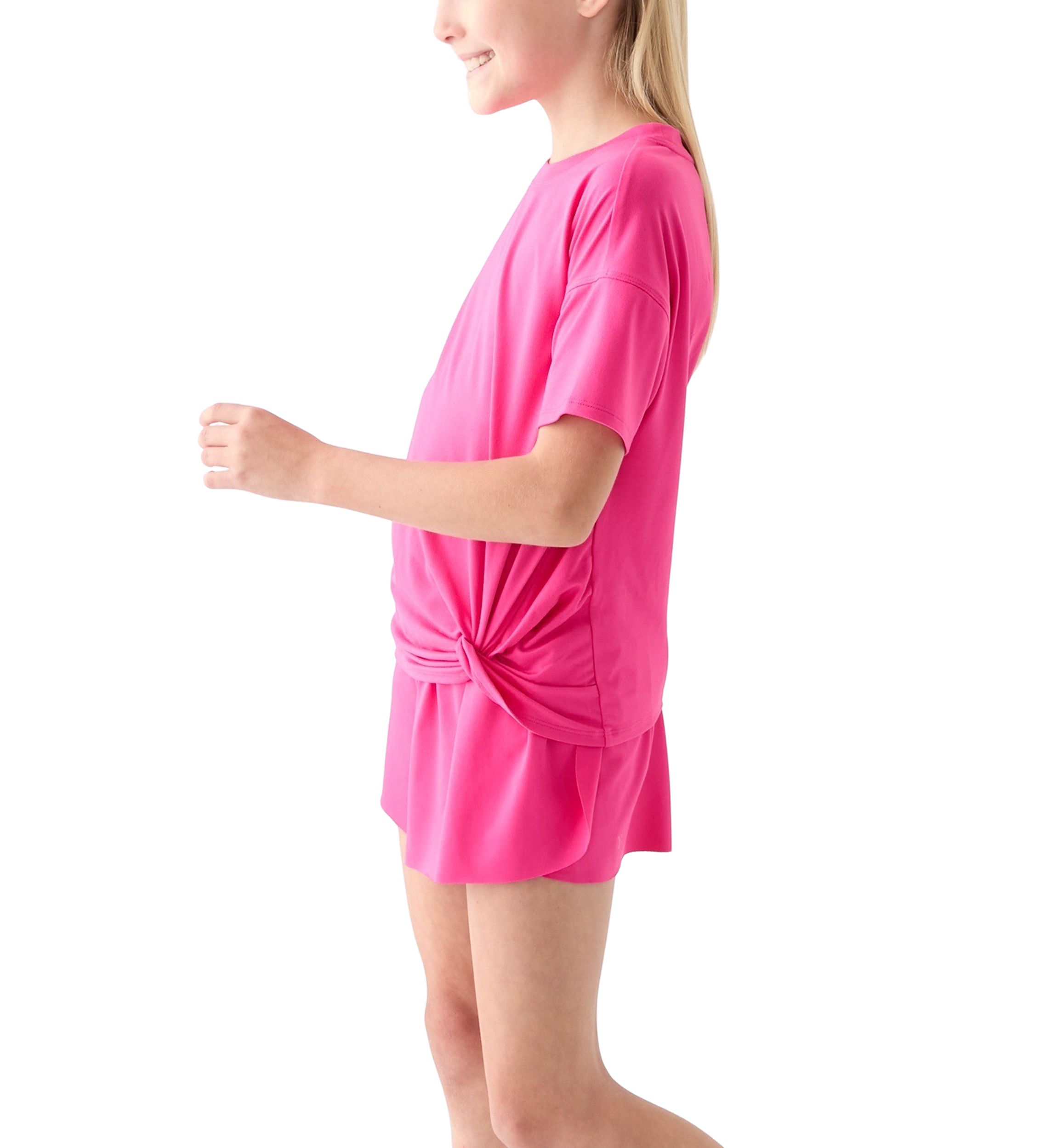 Girls 7-16 Super Soft Twist Top, Shorts, and Bag Set 