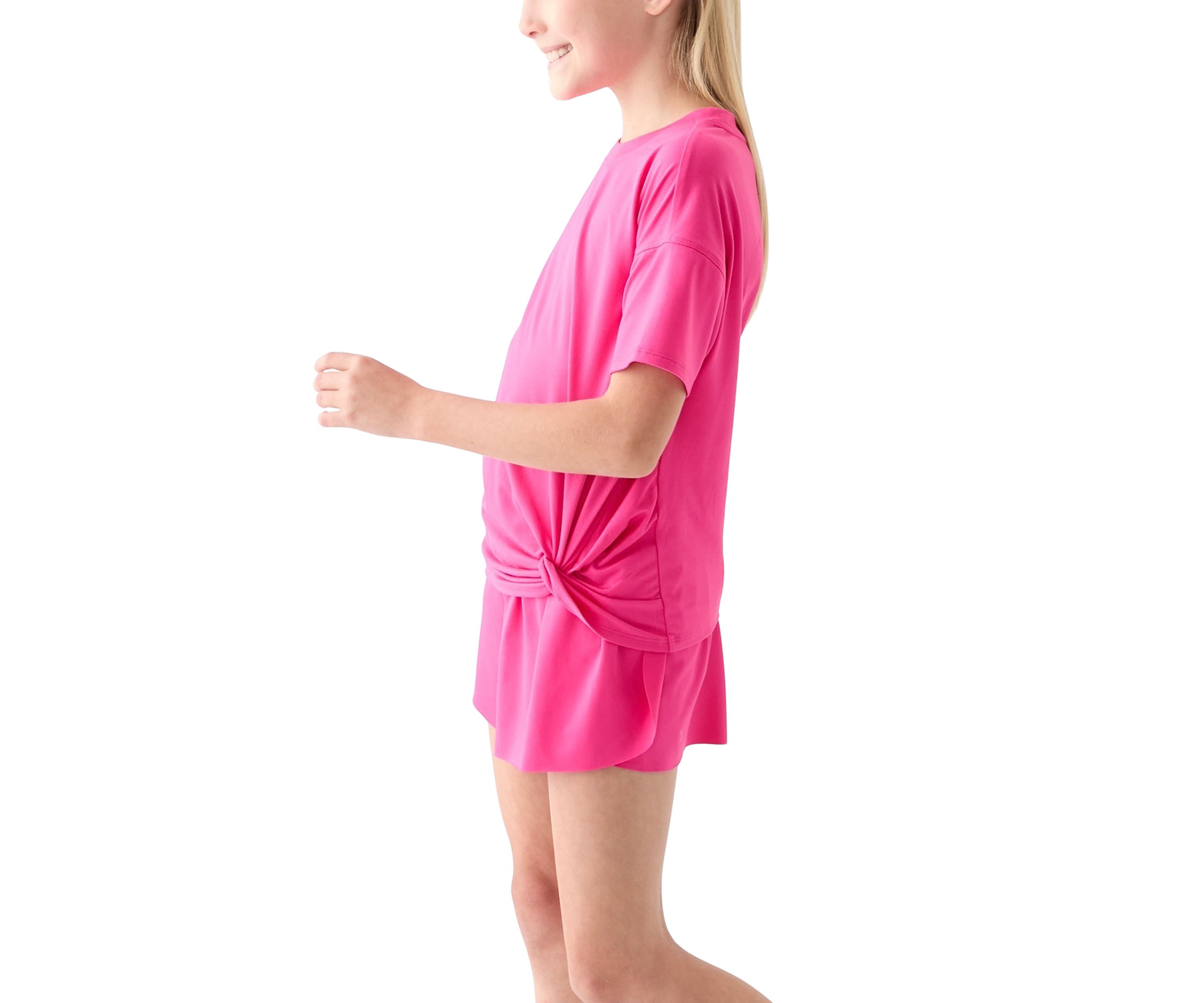 Girls 7-16 Super Soft Twist Top, Shorts, and Bag Set 