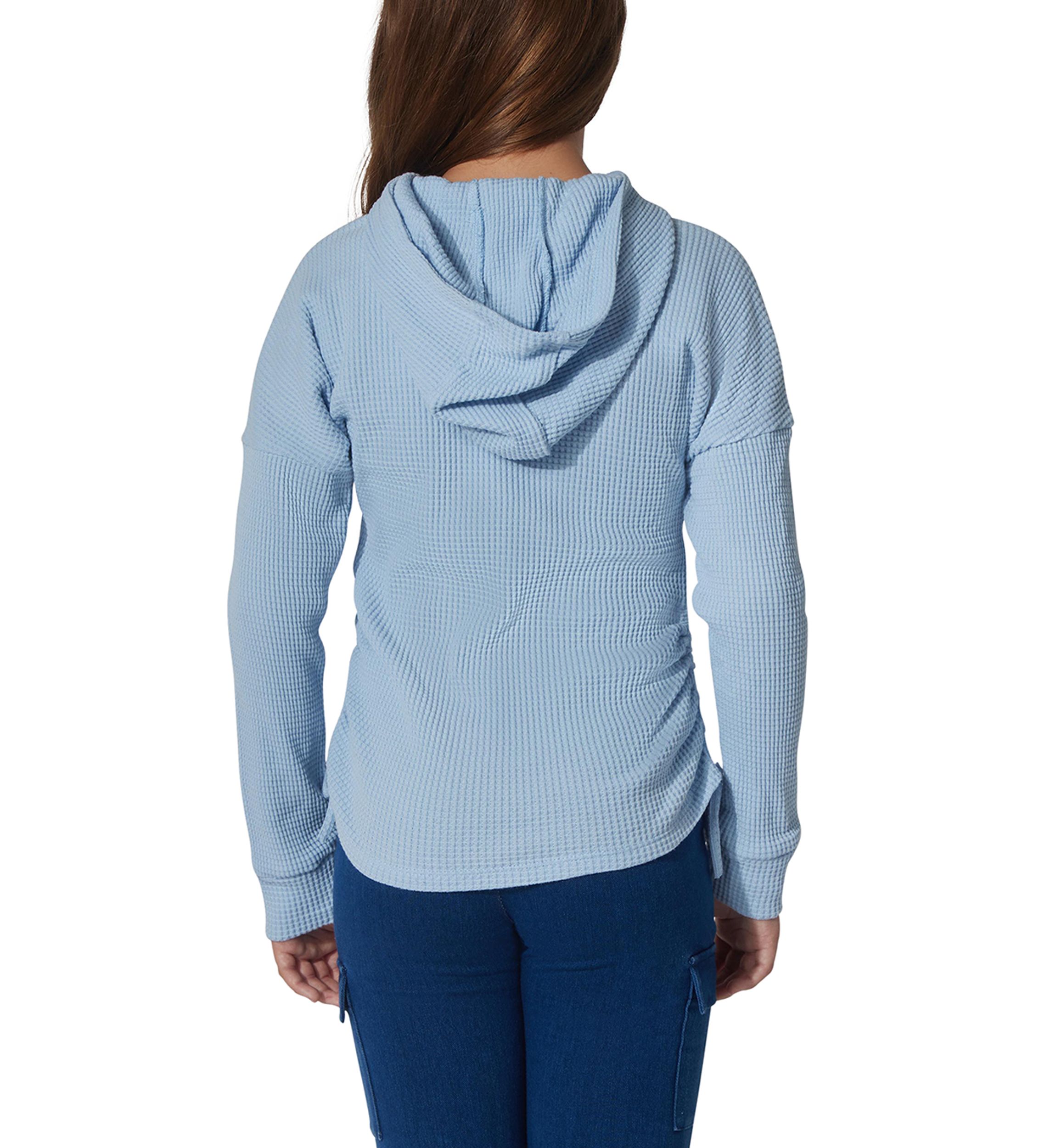 Girls 7-16 Long Sleeve Heart Cutout Waffle Hoodie