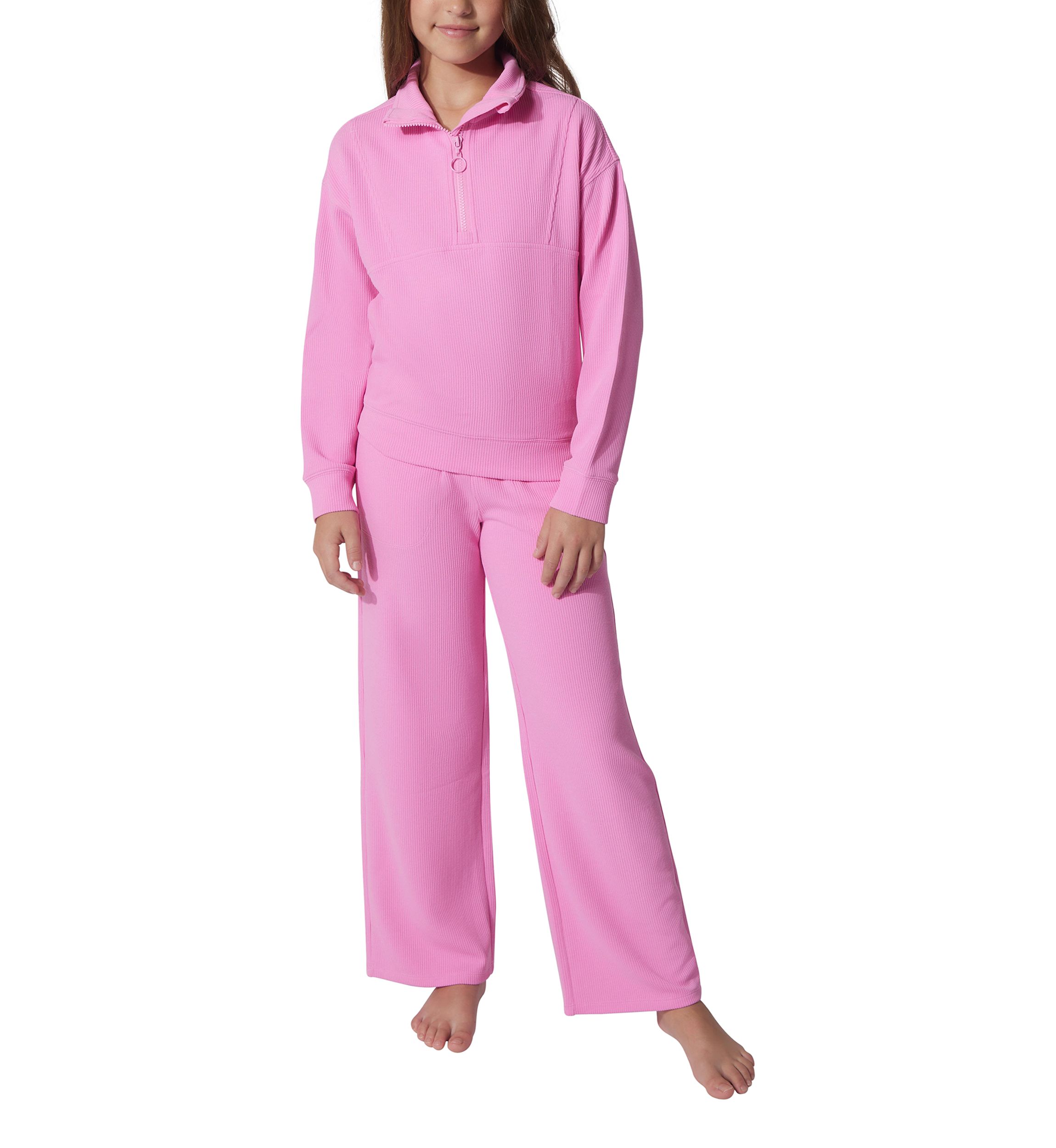 Girls 7-16 Scuba Rib Chill Quarter Zip Set