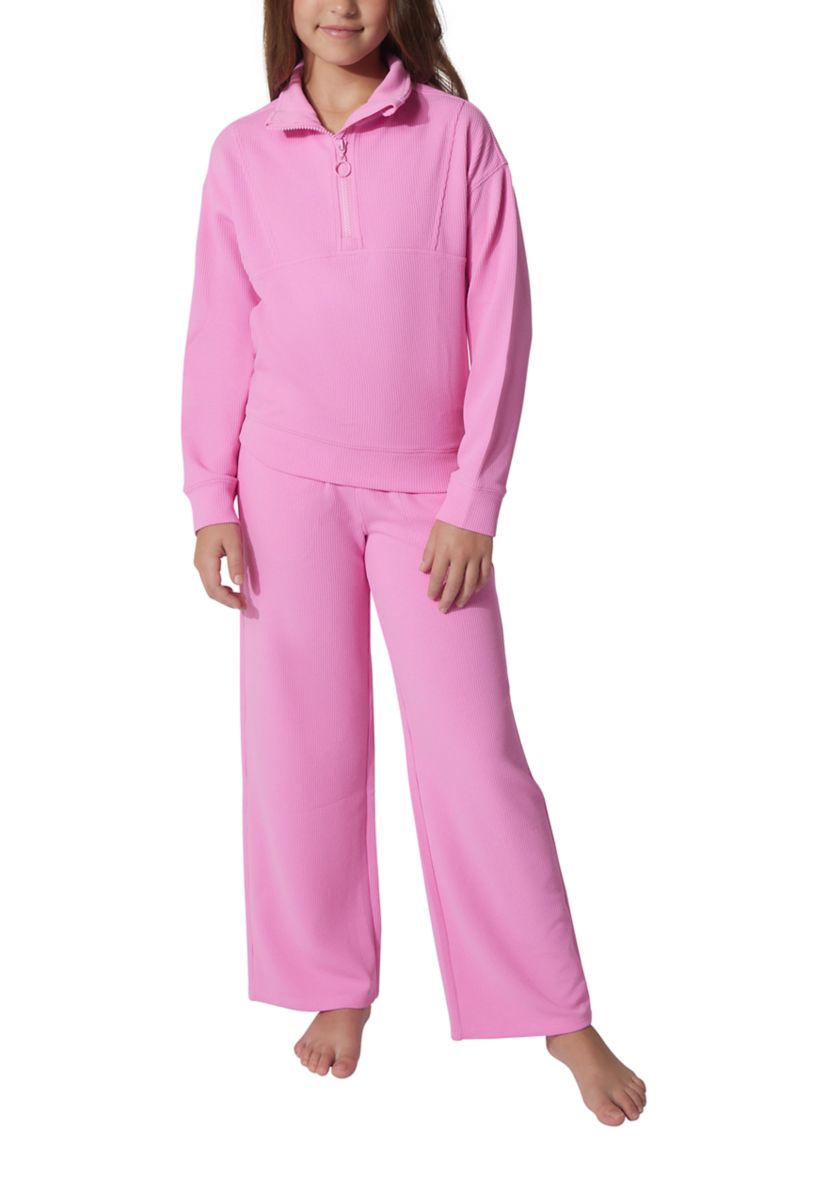 Girls 7-16 Scuba Rib Chill Quarter Zip Set