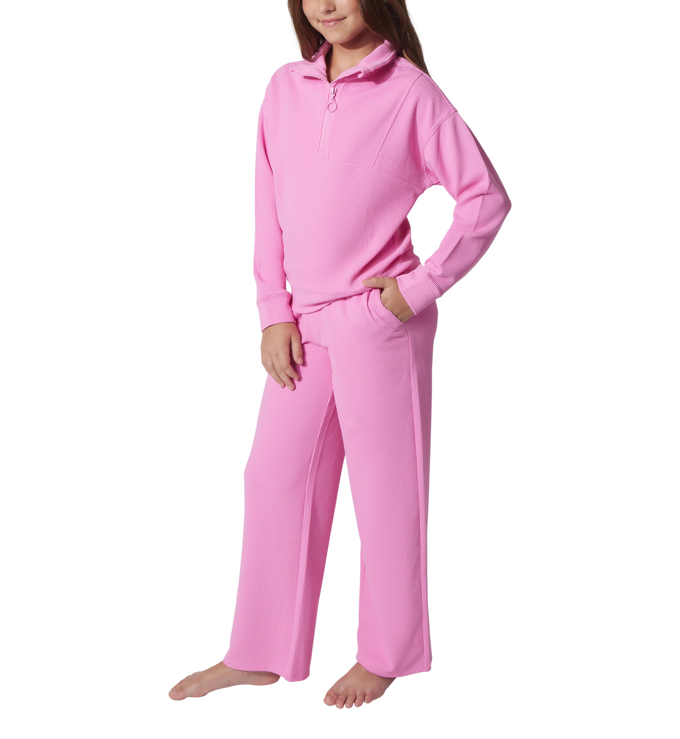 Girls 7-16 Scuba Rib Chill Quarter Zip Set