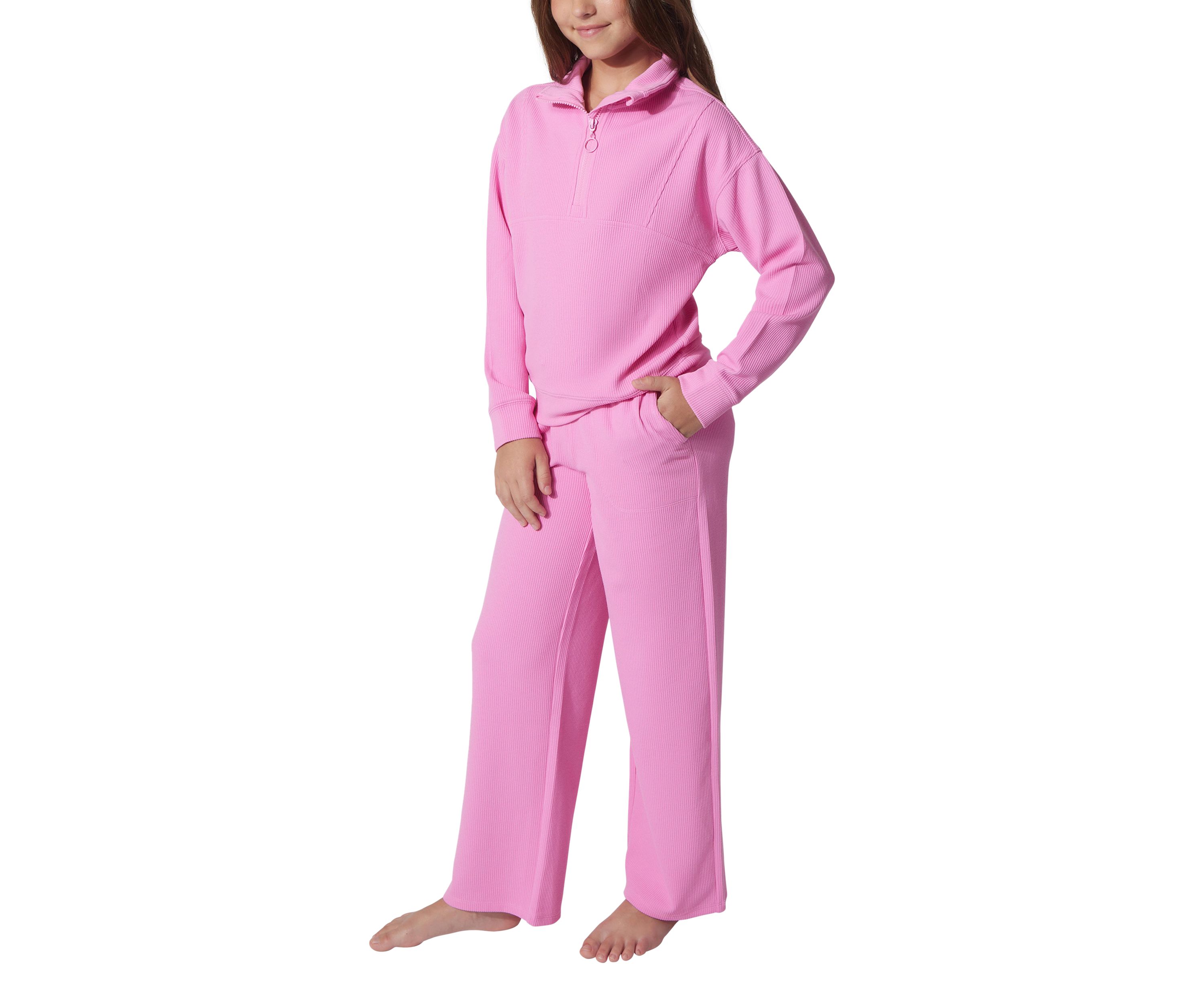 Girls 7-16 Scuba Rib Chill Quarter Zip Set