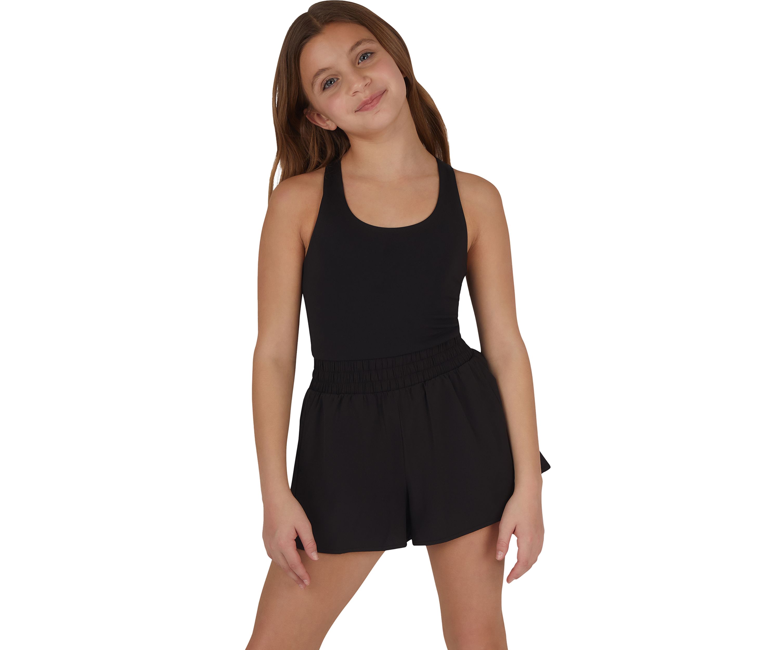 Girls 7-16 Tank Flutter Romper