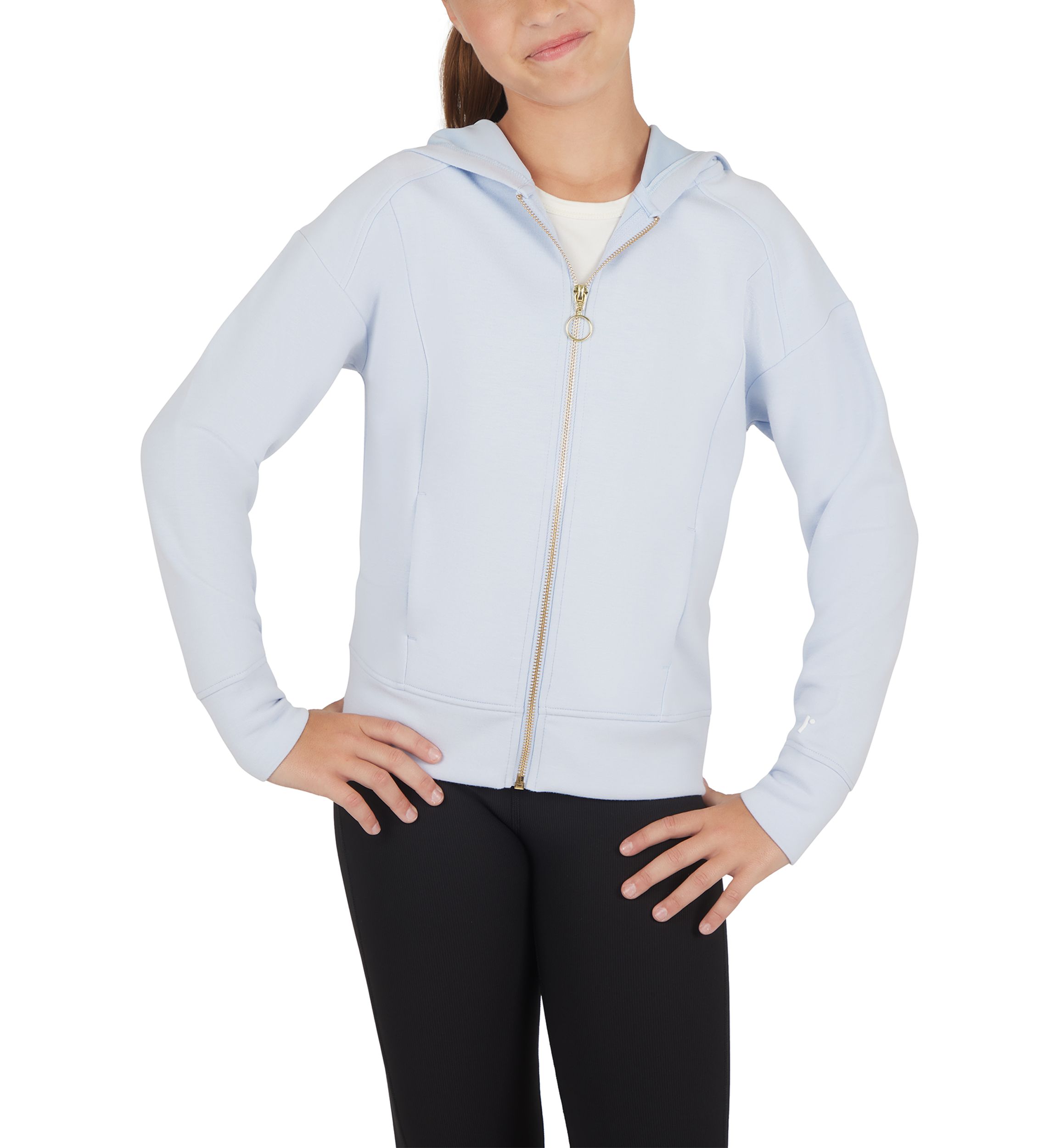 Girls 7-16 Scuba Dahlia Front Zip Hoodie