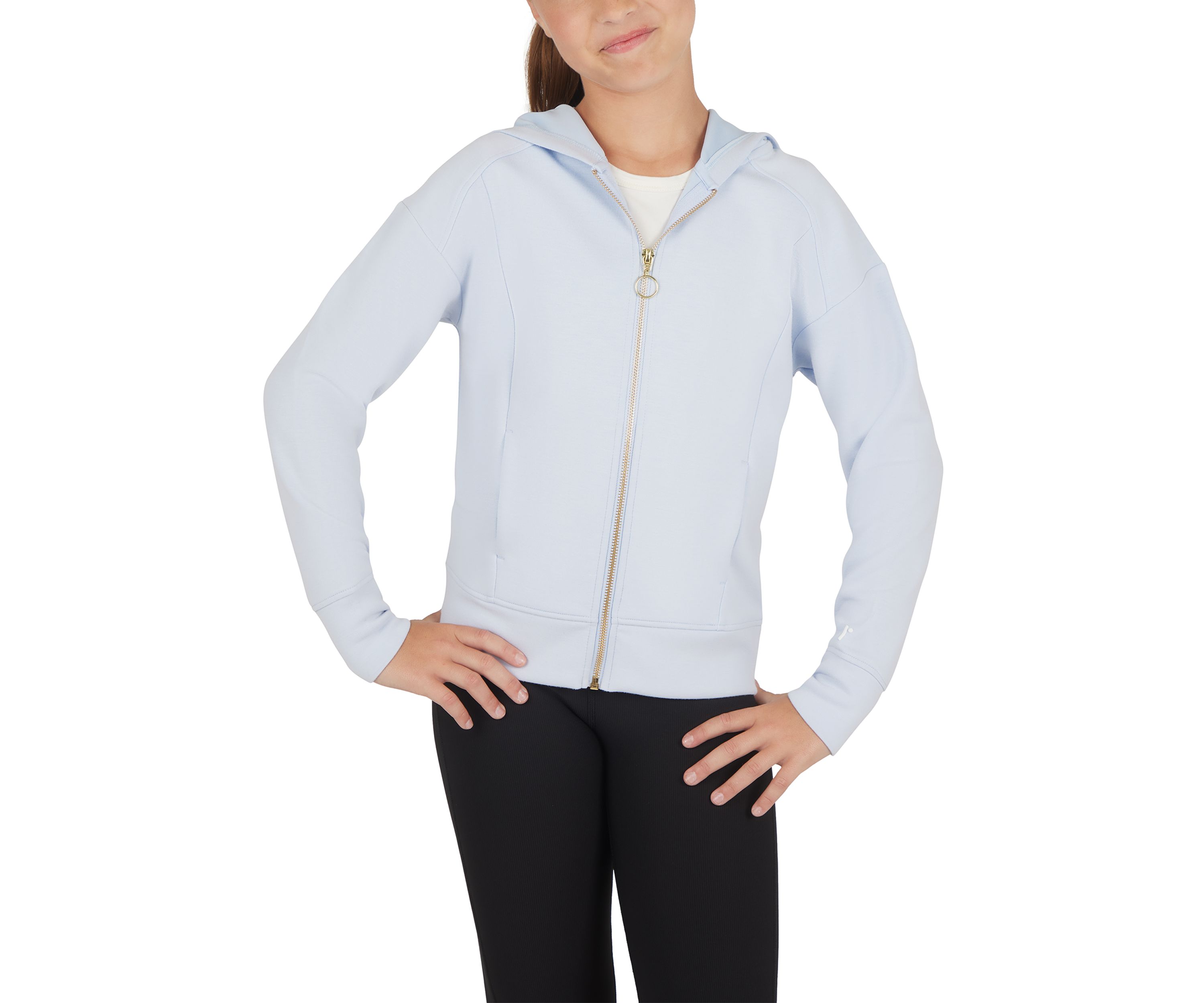 Girls 7-16 Scuba Dahlia Front Zip Hoodie