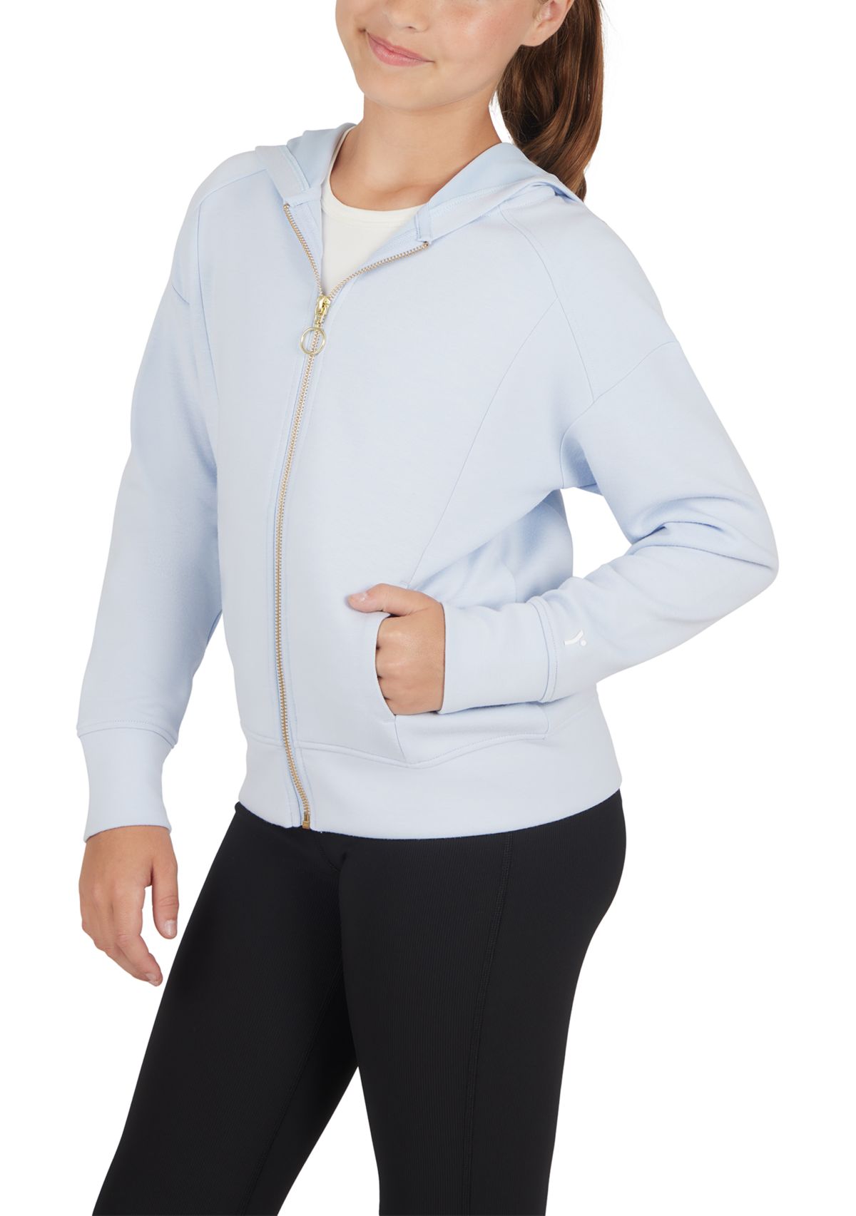 Girls 7-16 Scuba Dahlia Front Zip Hoodie