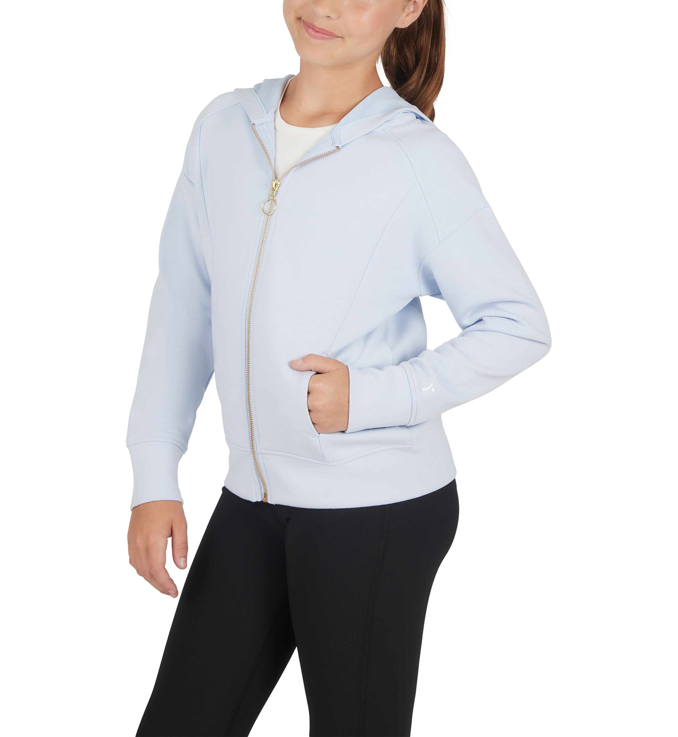 Girls 7-16 Scuba Dahlia Front Zip Hoodie
