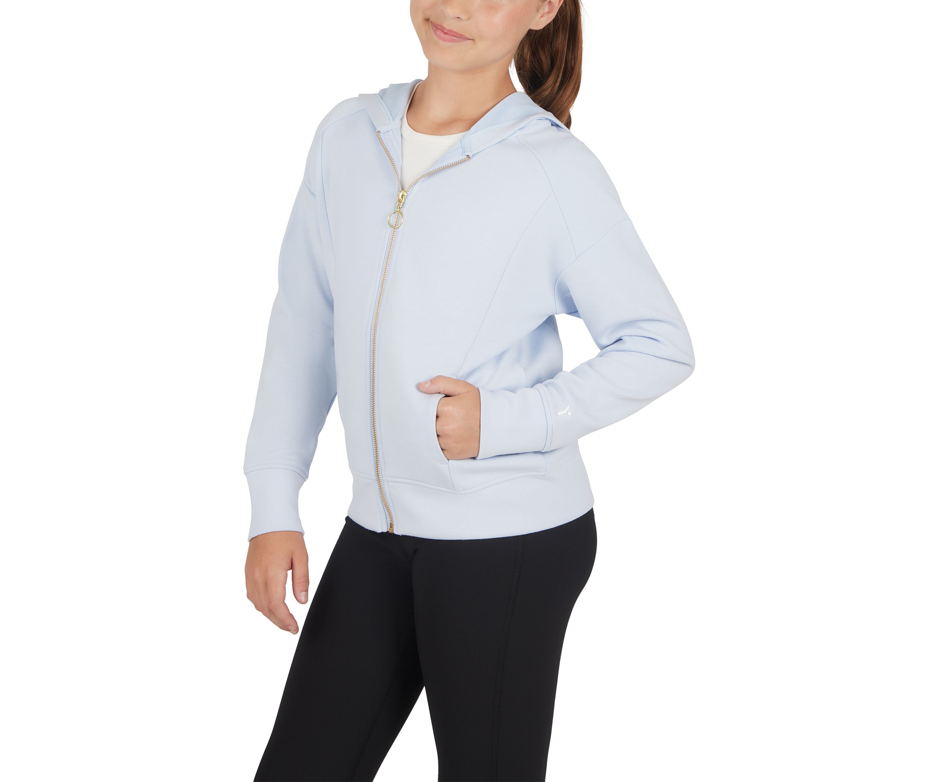 Girls 7-16 Scuba Dahlia Front Zip Hoodie
