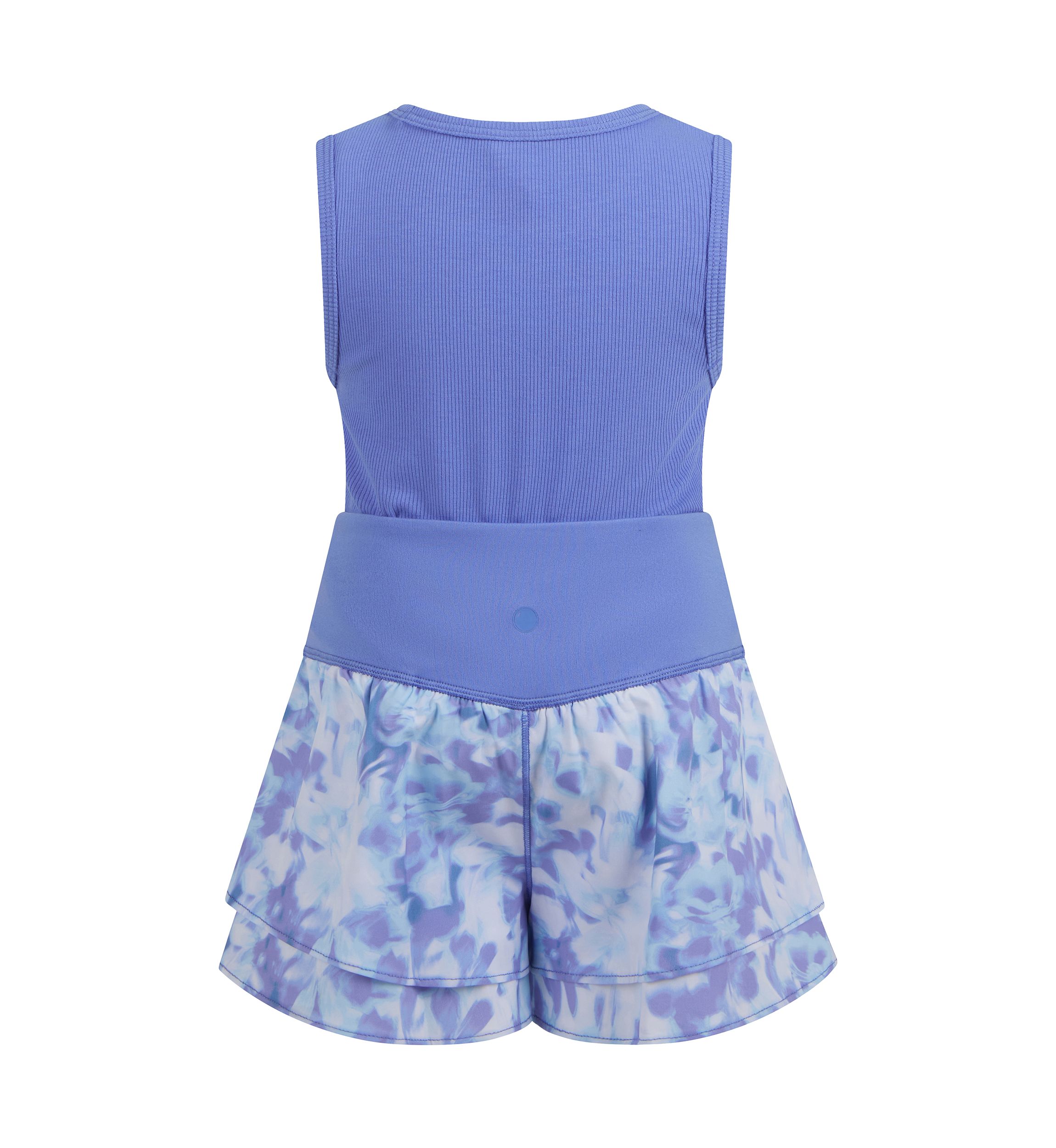 Girls 4-6x Rib Basic Tank Top to Flutter Hybrid Shorts Set
