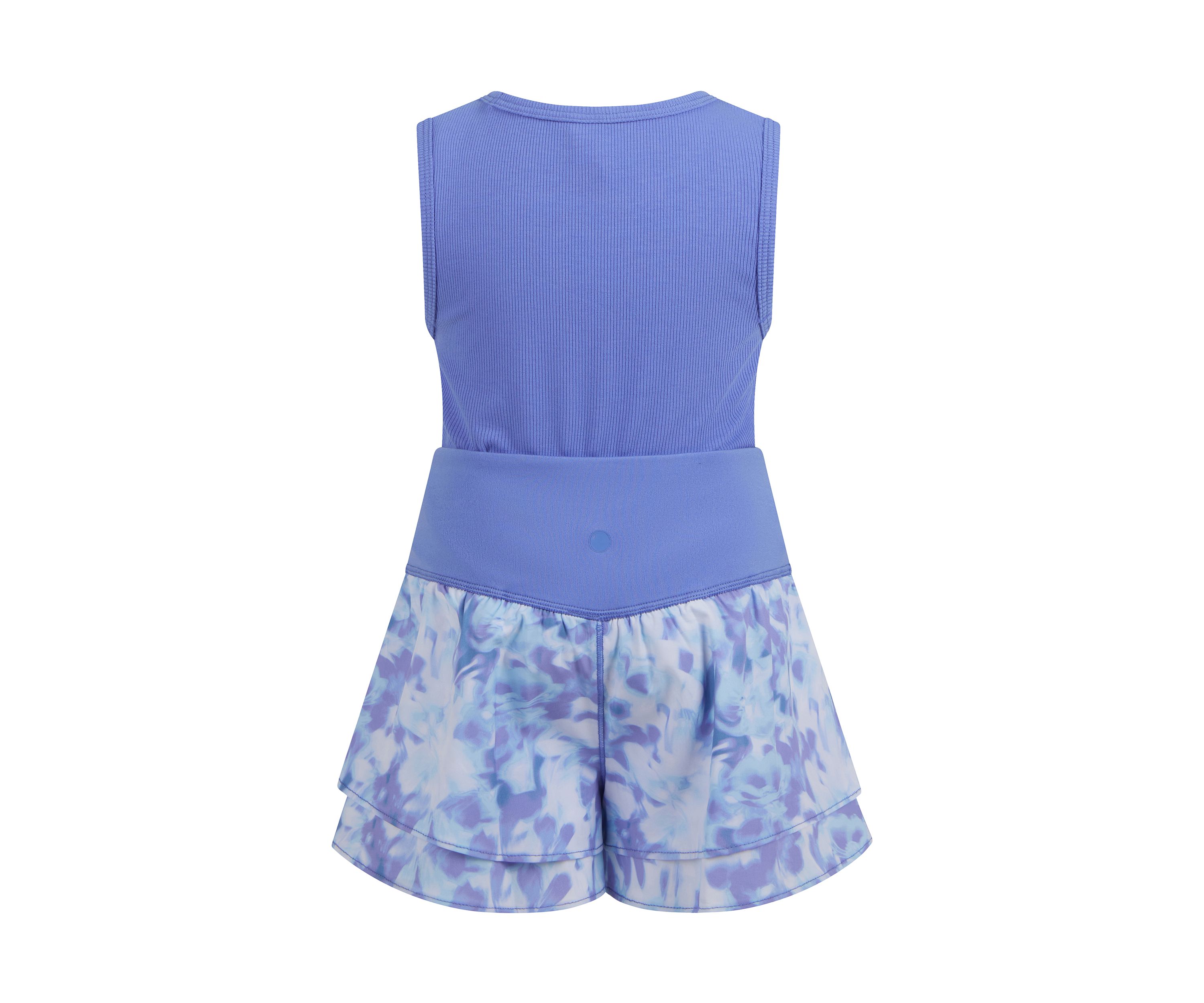 Girls 4-6x Rib Basic Tank Top to Flutter Hybrid Shorts Set