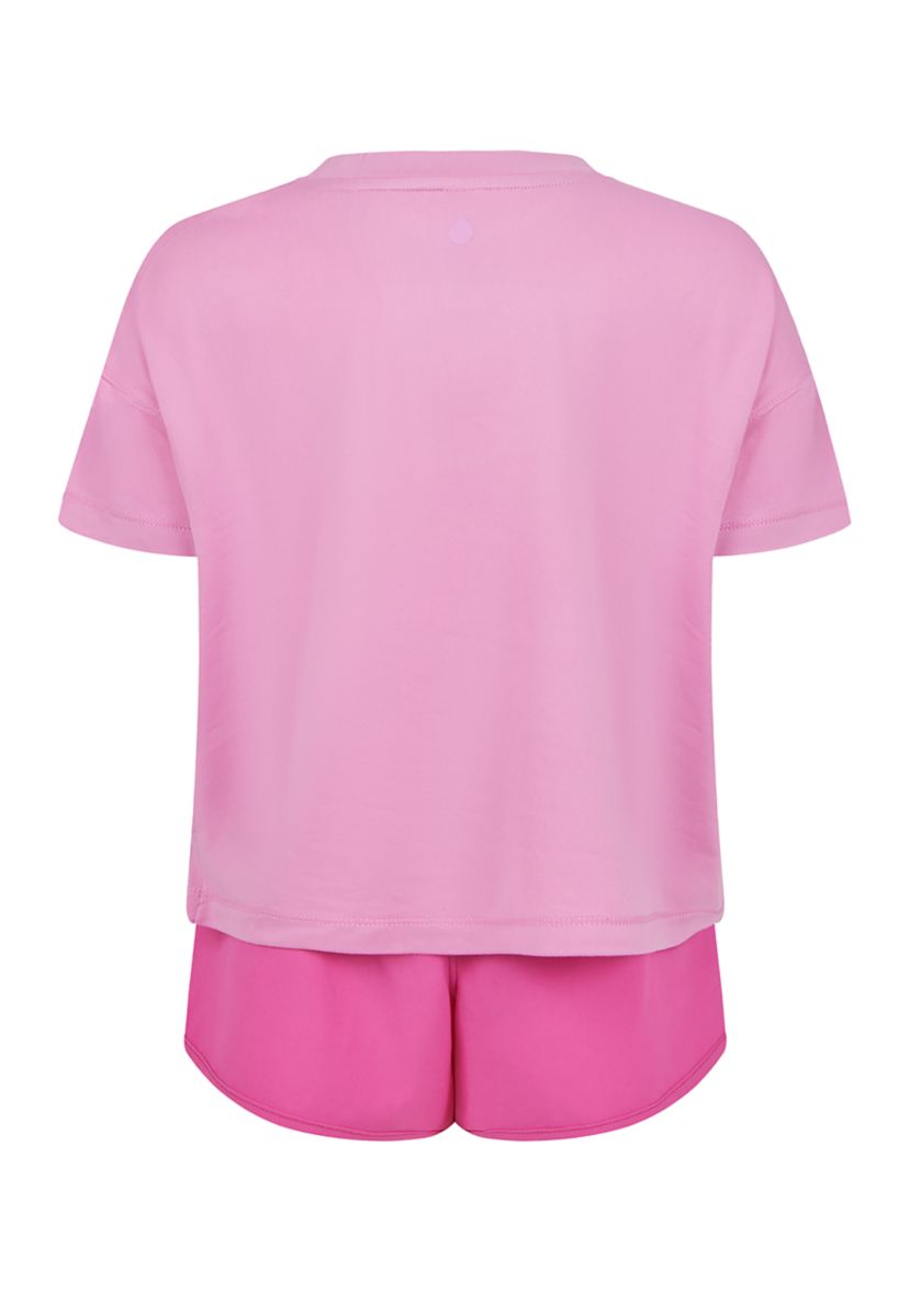 Girls 4-6x Super Soft Boxy T-Shirt and Running Shorts with Socks