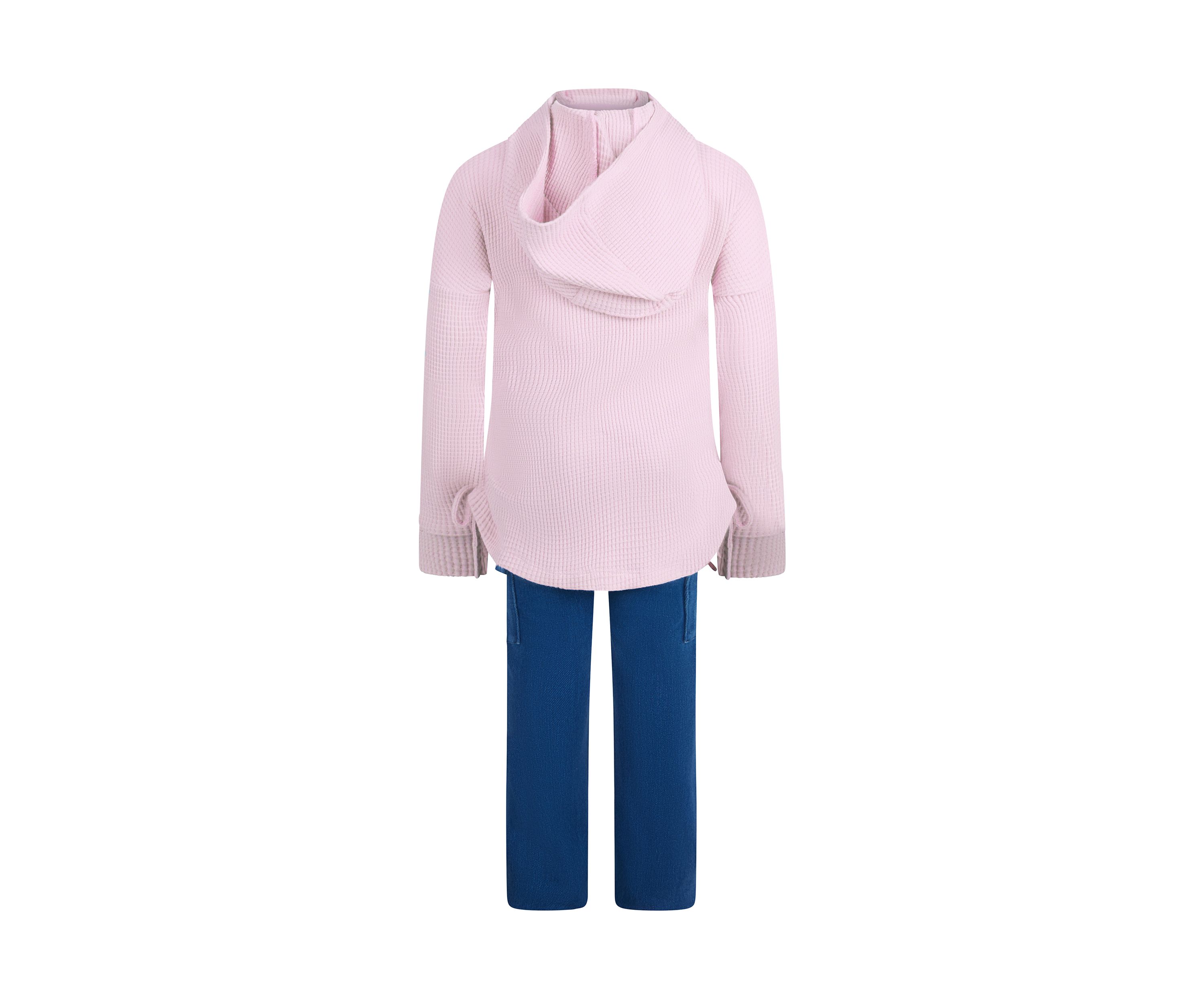 Girls 4-6x Heart Cutout Waffle Hoodie Two Piece Set