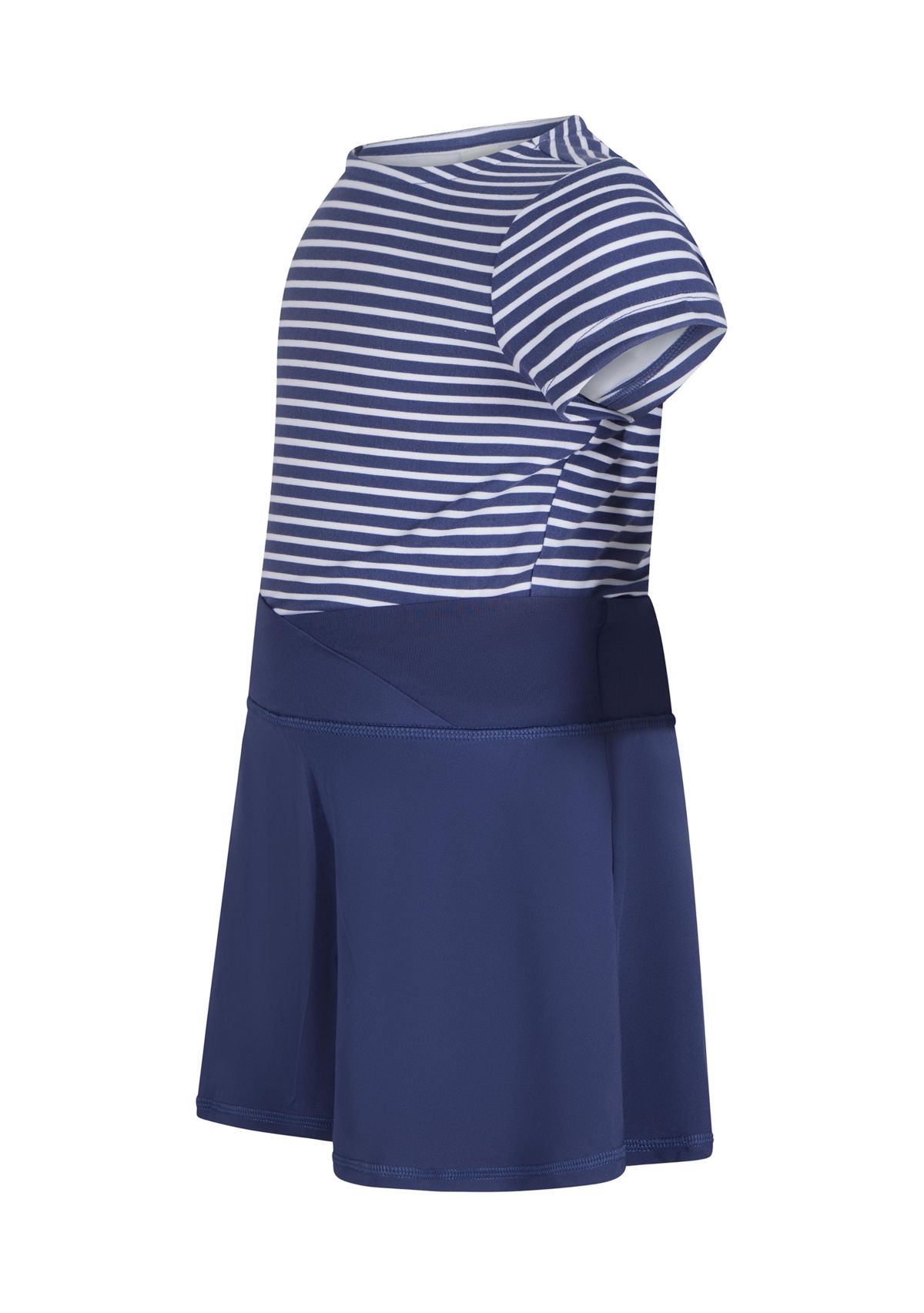 Girls 4-6x Jersey Stripe T-Shirt to Crossover Skirt Dress with Scrunchie