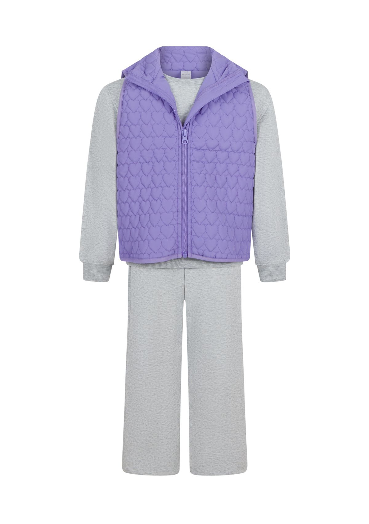 Girls 4-6x 3-Piece Quilted Vest Set 
