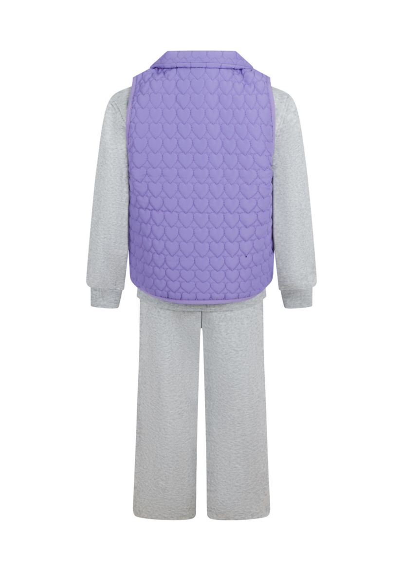 Girls 4-6x 3-Piece Quilted Vest Set 