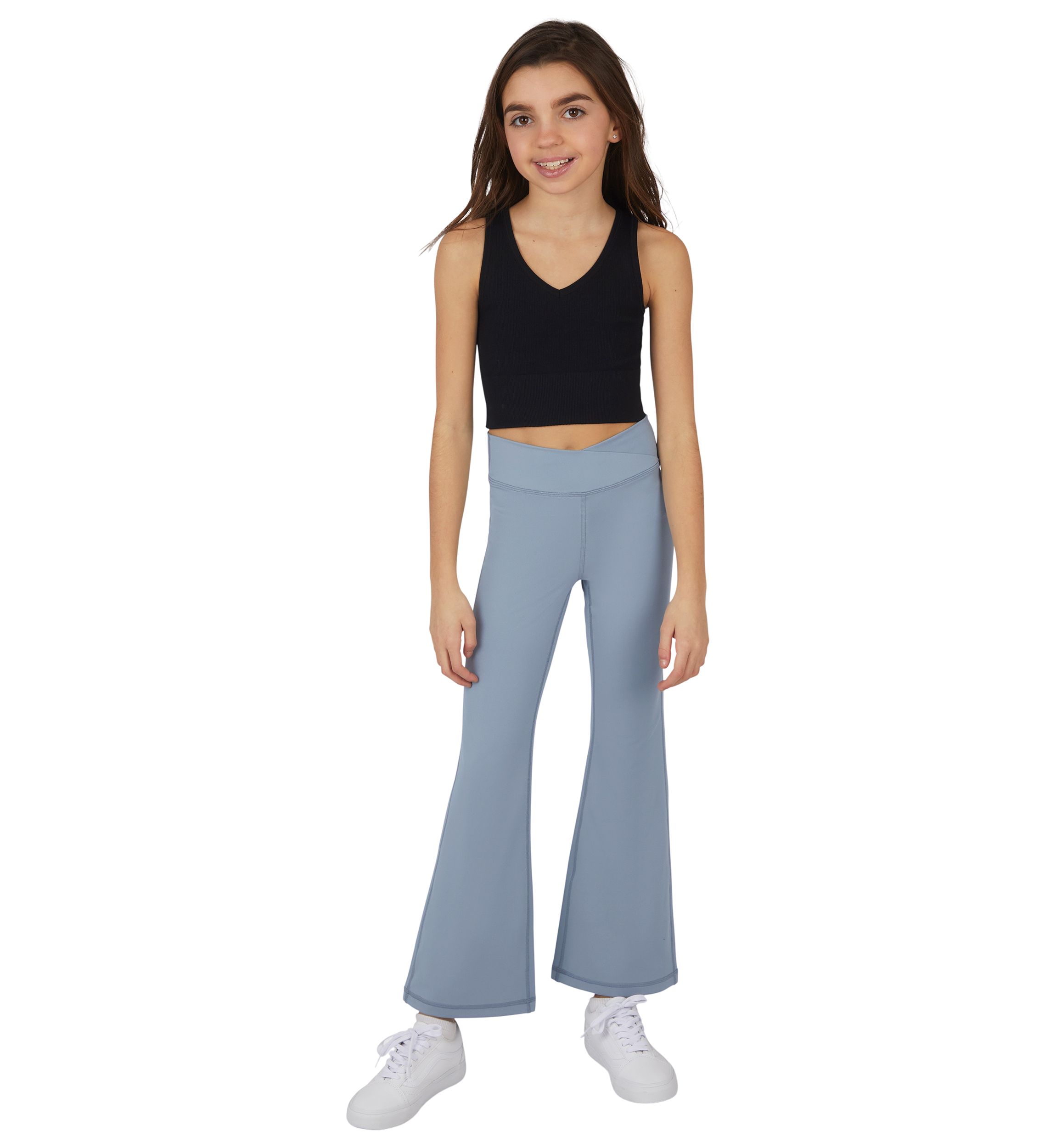 Girls 7-16 Crossover Waist Flare Pants