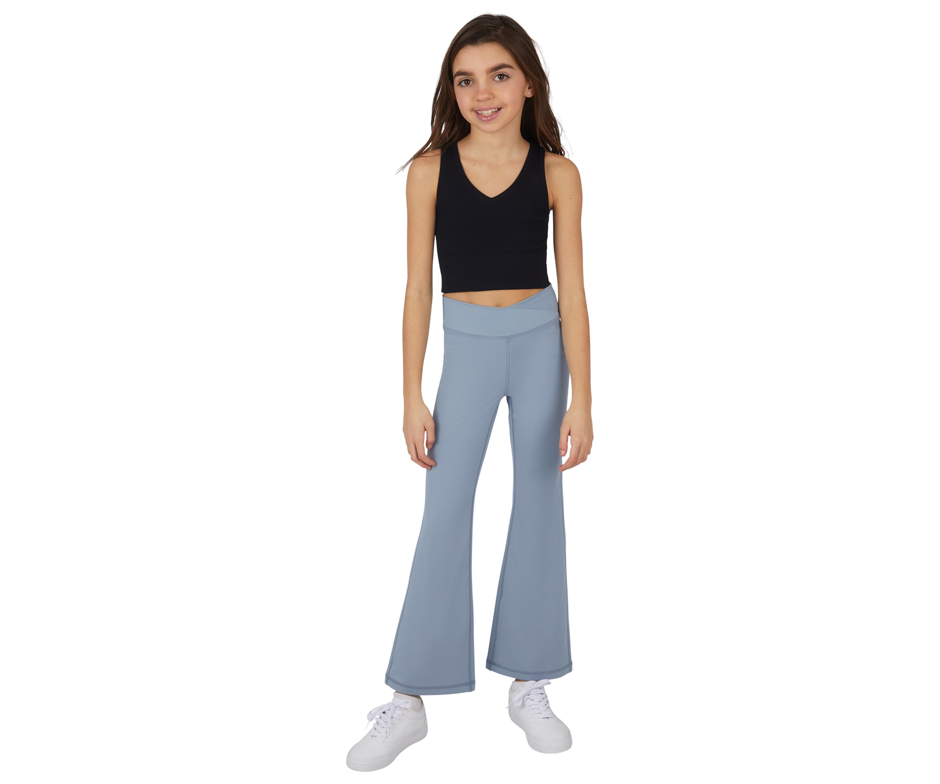 Girls 7-16 Crossover Waist Flare Pants