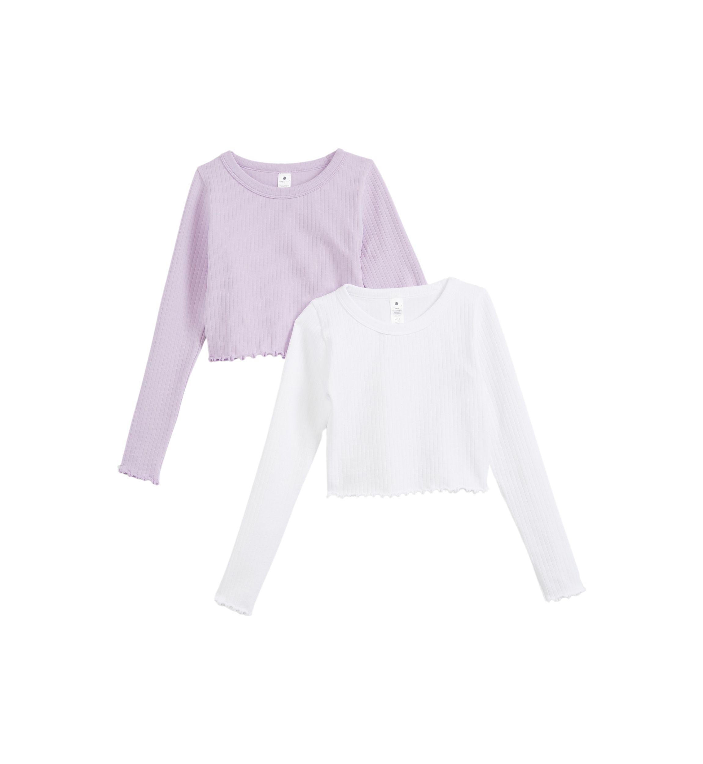 Girls 7-16 Ribbed Lettuce Long Sleeve Shirt 