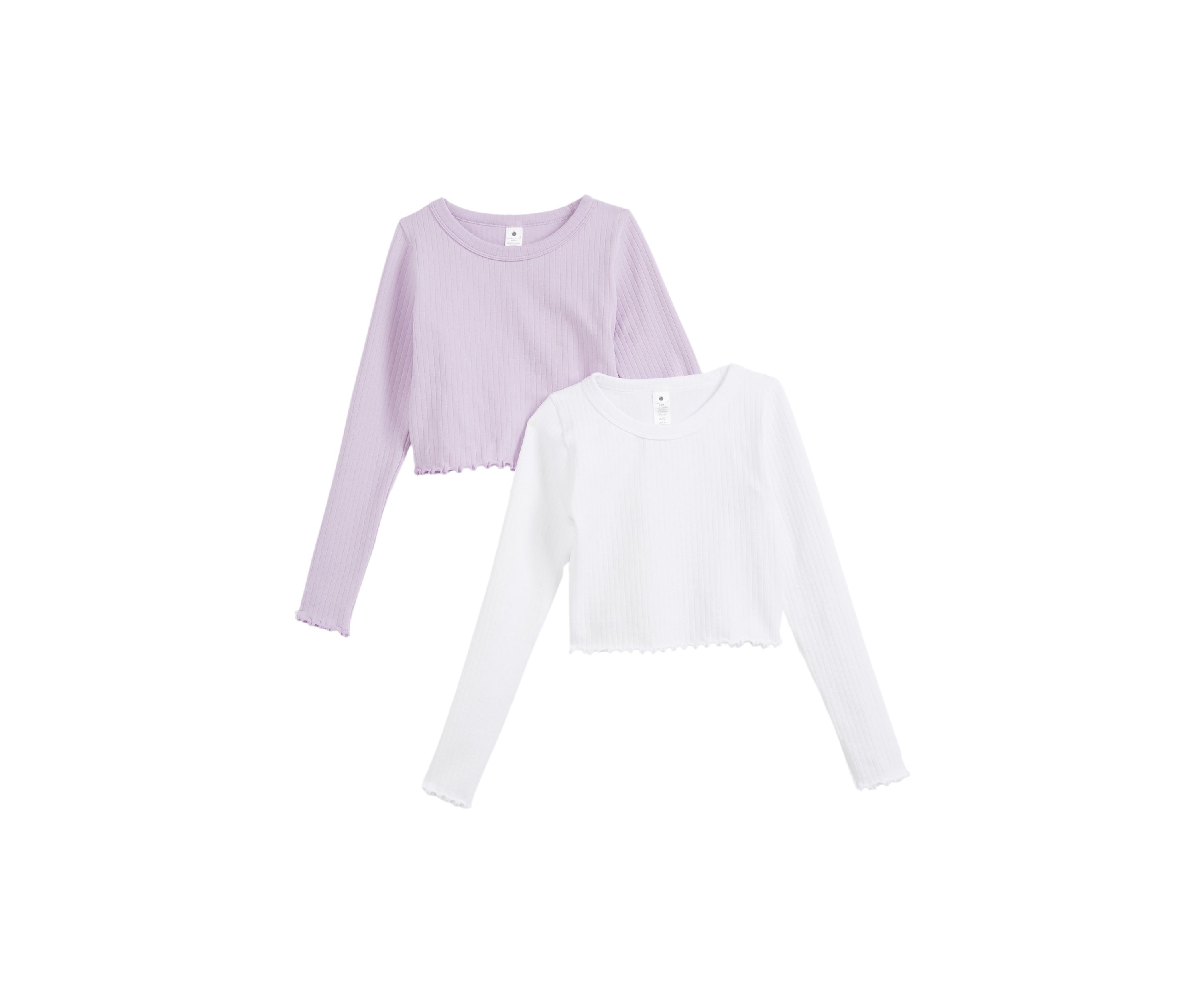 Girls 7-16 Ribbed Lettuce Long Sleeve Shirt 