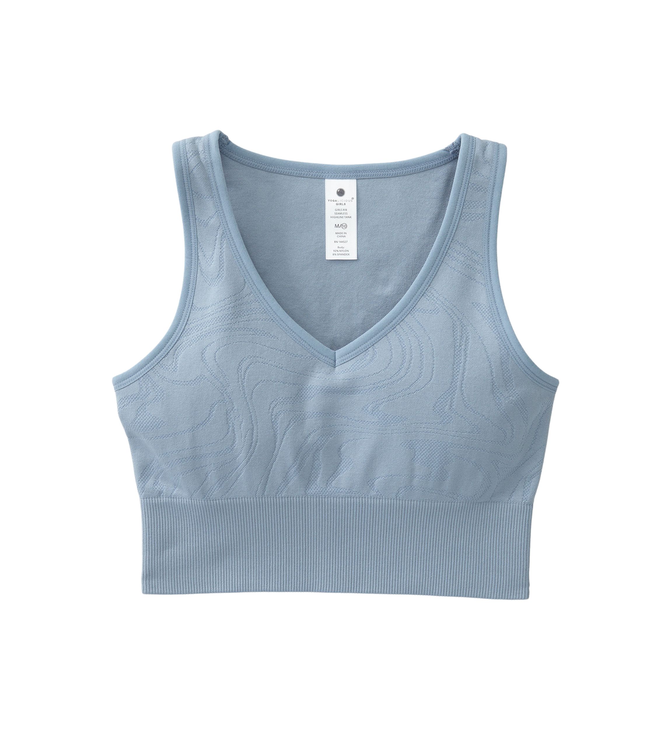 Girls 7-16 Seamless Ribbed V-Neck Cropped Tank Top