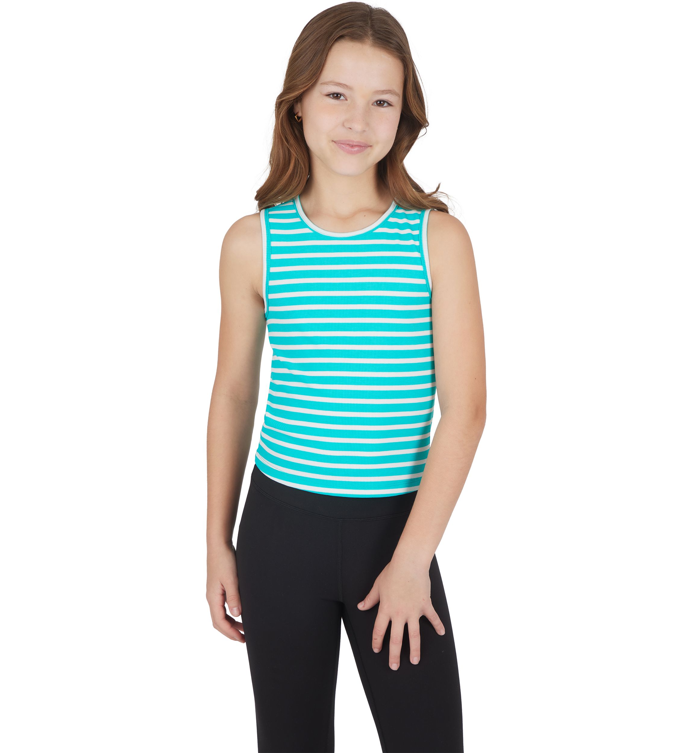 Girls 7-16 Heavenly Rib Yarn Dyed Striped Tank Top