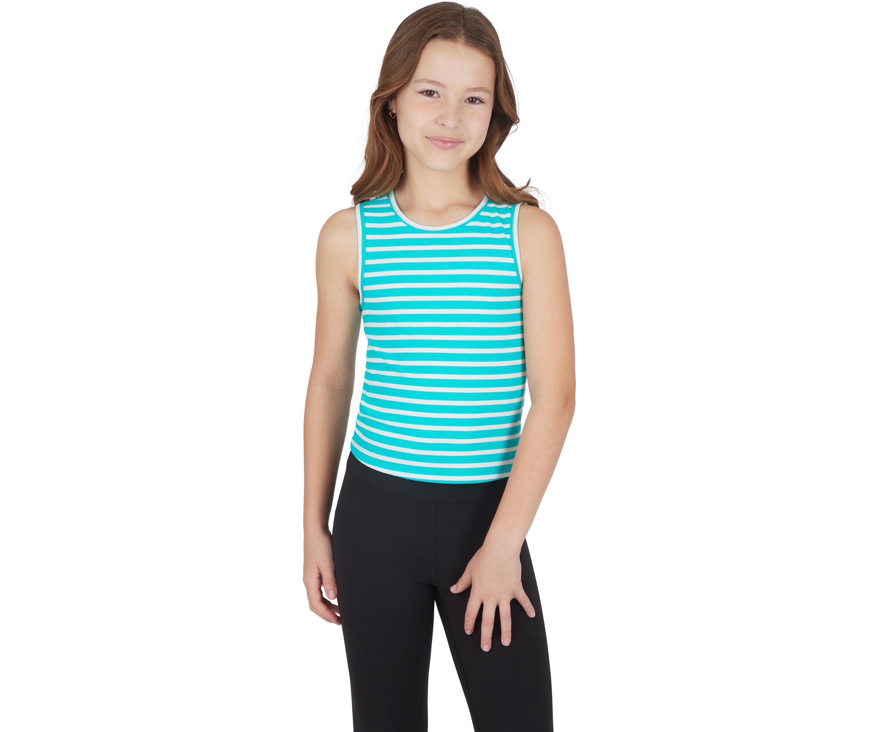 Girls 7-16 Heavenly Rib Yarn Dyed Striped Tank Top